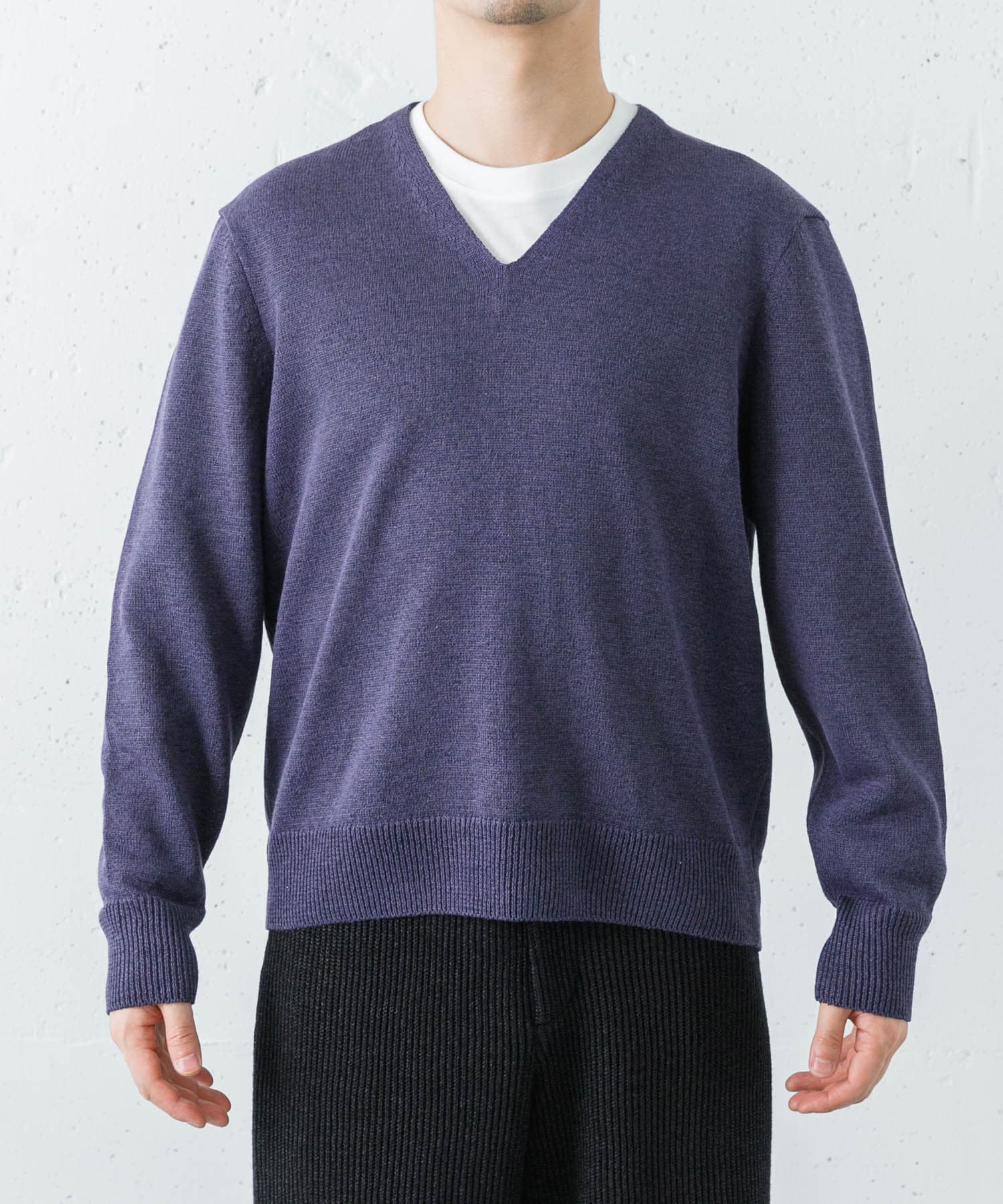 PURLAM WASHI M-G TENJIKU V PULLOVER(2 WHITE): トップス｜URBAN
