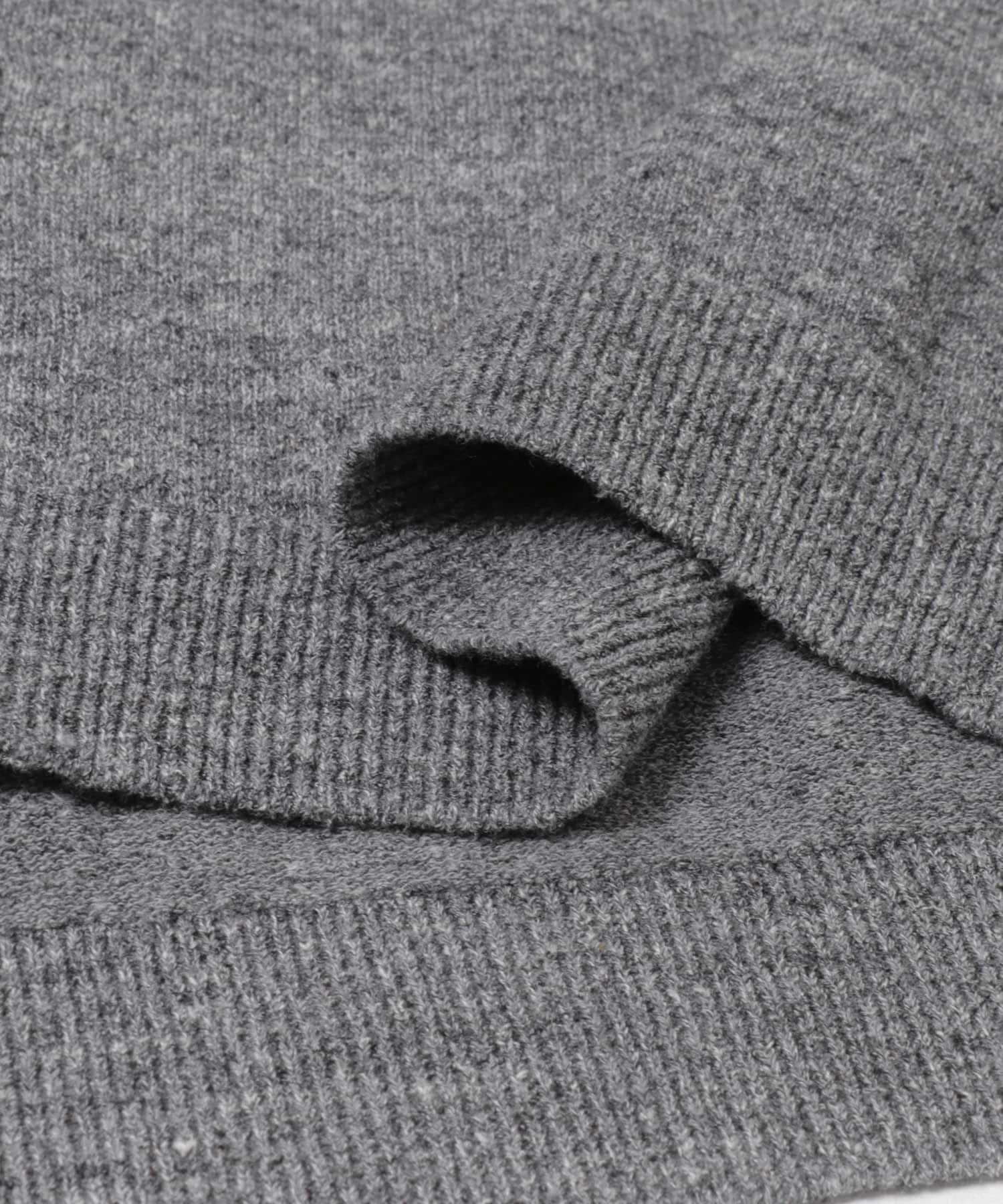 ATON　C/W BOUCLE POLO CARDIGAN TOP GRAY 4