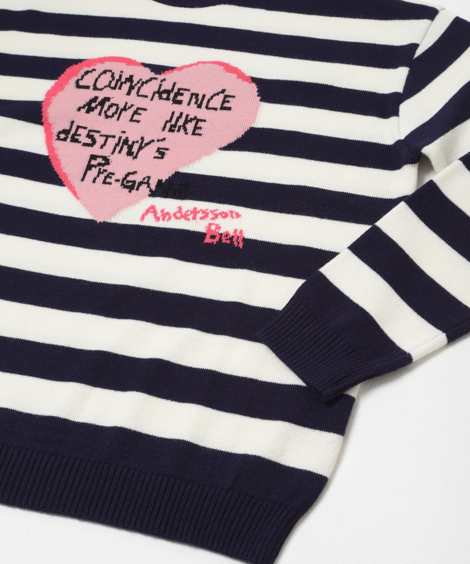 Andersson Bell　BOYS H.MESSAGE CREW-NECK SWEATER BLK/IVRY L