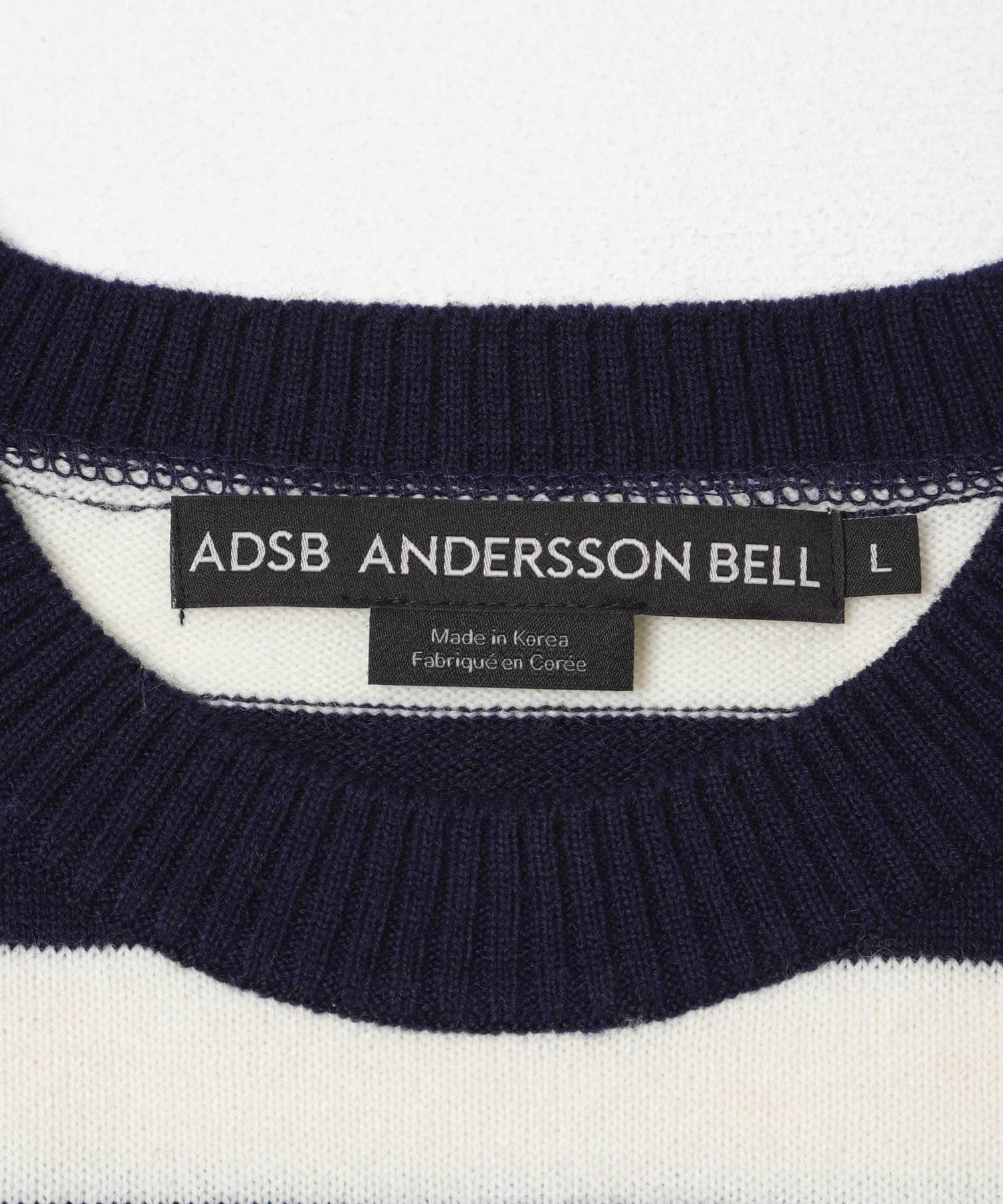 Andersson Bell　BOYS H.MESSAGE CREW-NECK SWEATER BLK/IVRY L