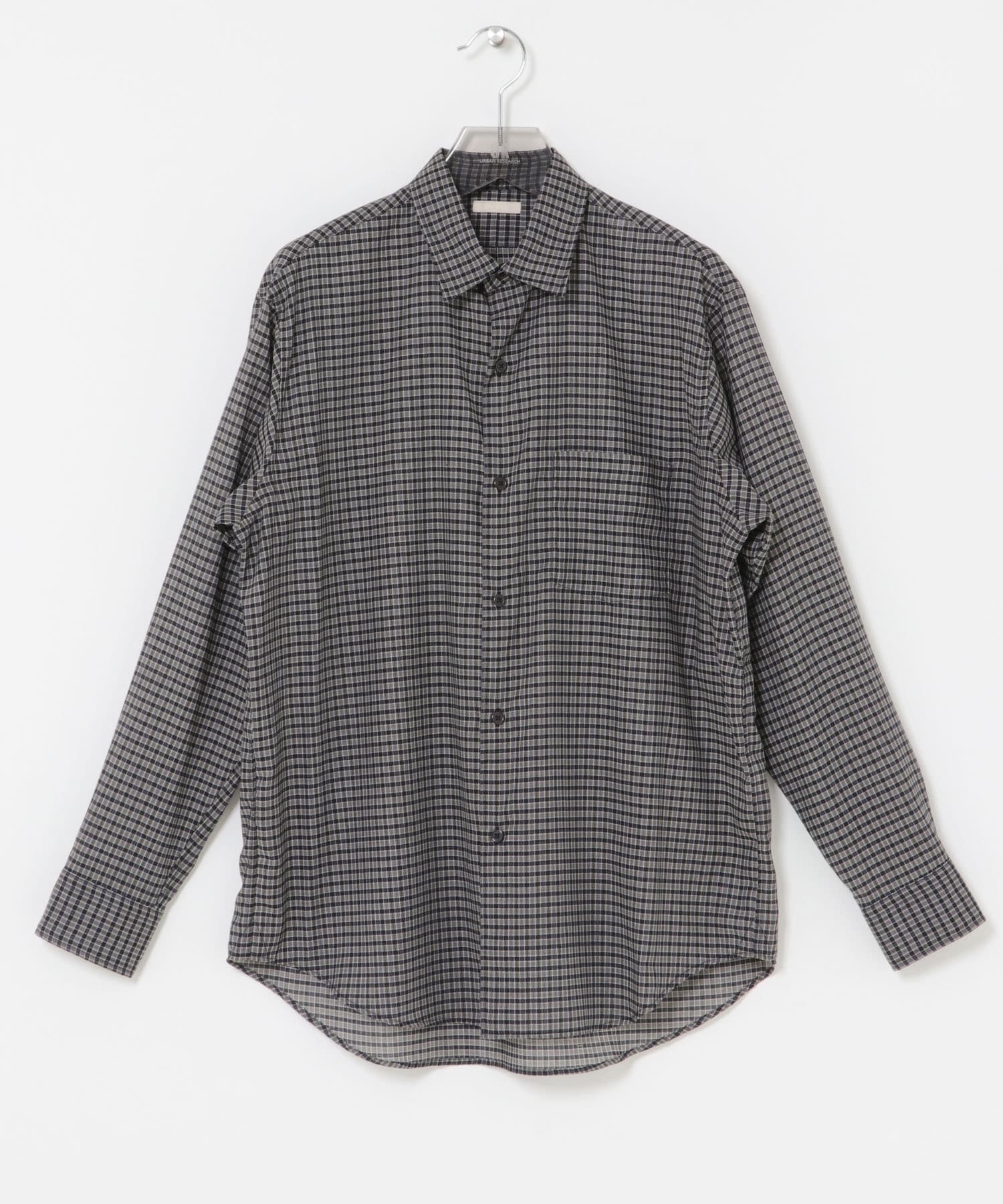 ULTERIOR　WOOL CHECK SHIRTS BLACK GREY 4