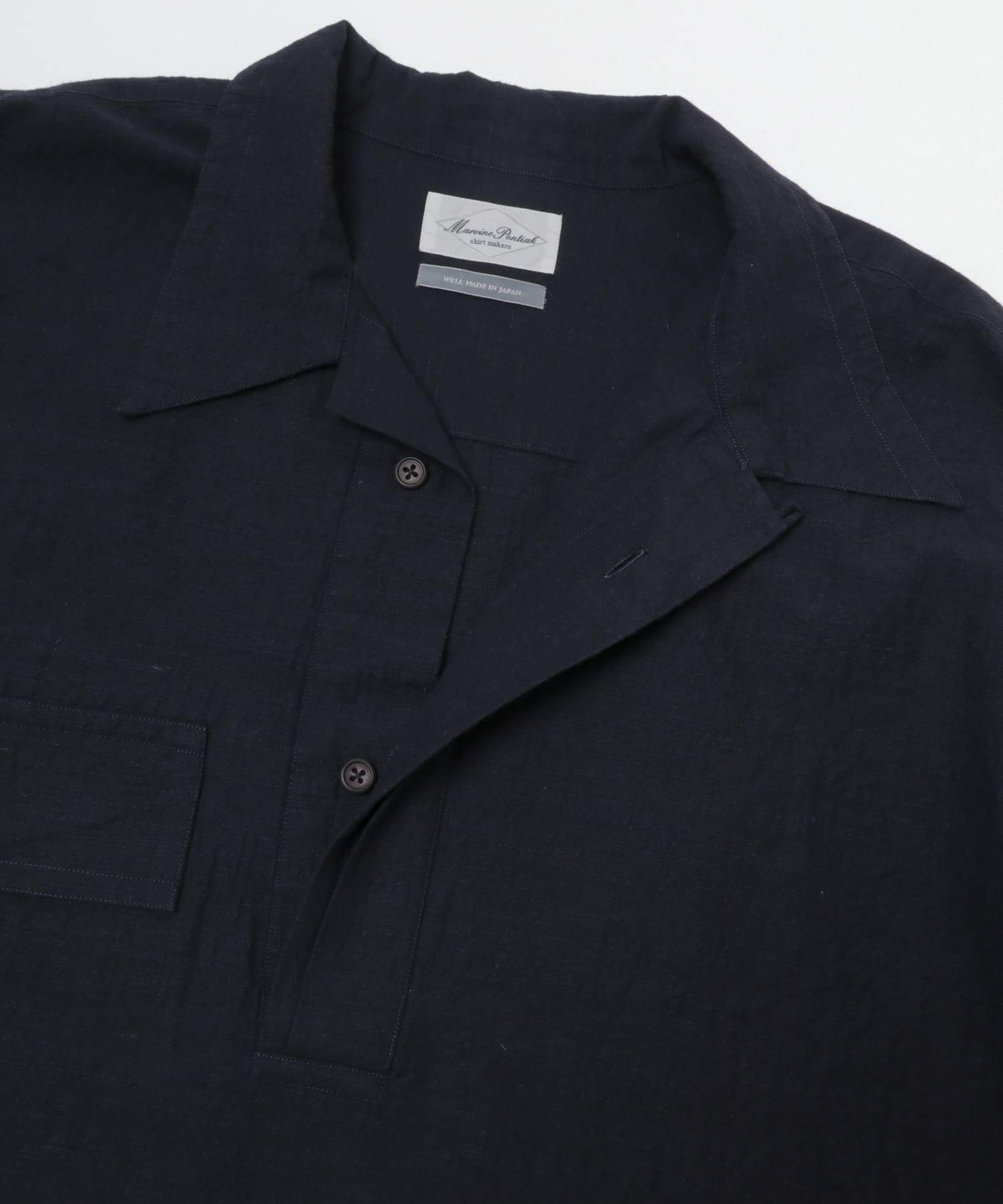 Marvine Pontiak Shirt Makers　TWIST PULLOVER DARK NAVY One