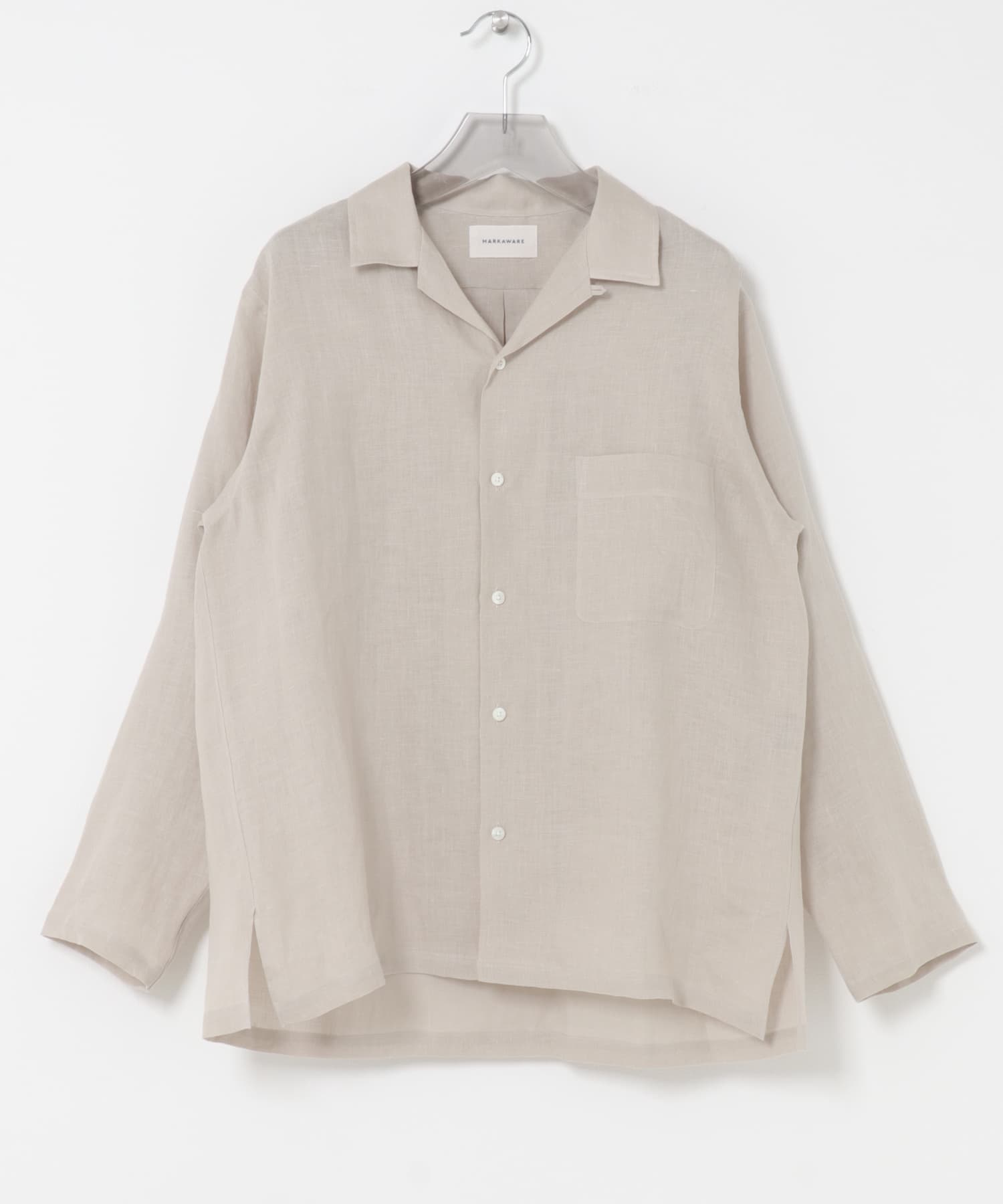 MARKAWARE　COMFORT FIT OPEN COLLAR TAUPE 1