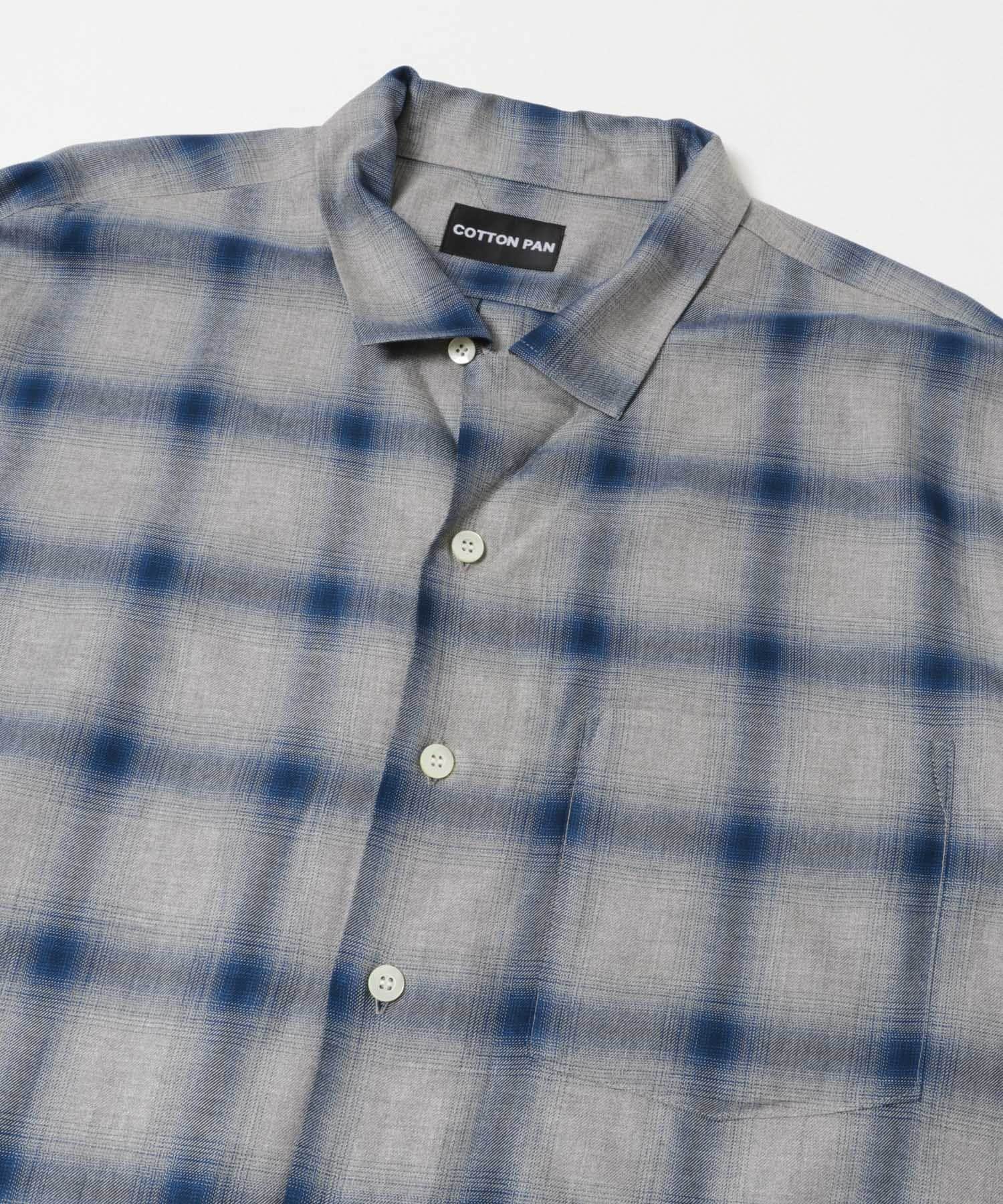 COTTON PAN　SOHOオンブレシャツロングスリーブ BLUE 2