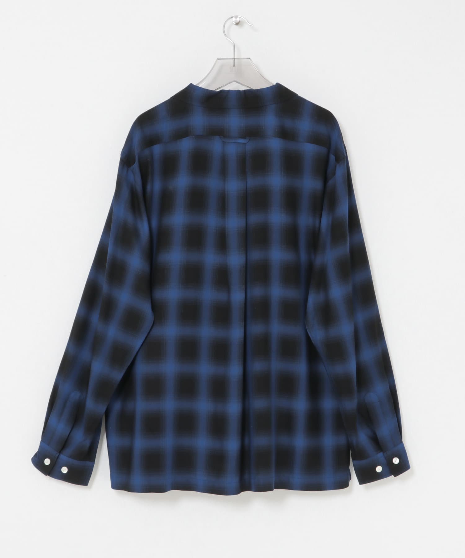 COTTON PAN　SOHOオンブレシャツロングスリーブ BLU×BLK 2