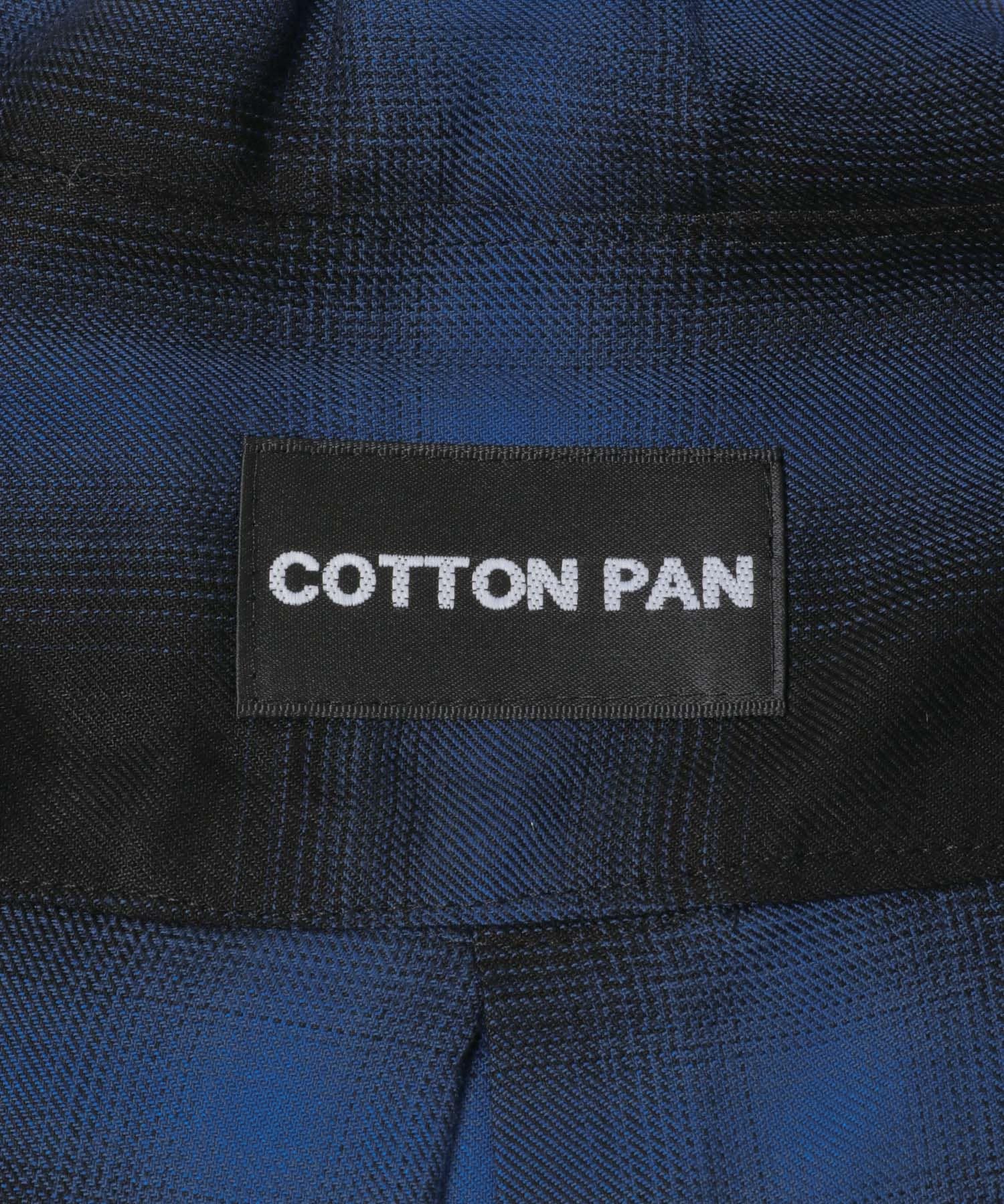 COTTON PAN　SOHOオンブレシャツロングスリーブ BLU×BLK 2