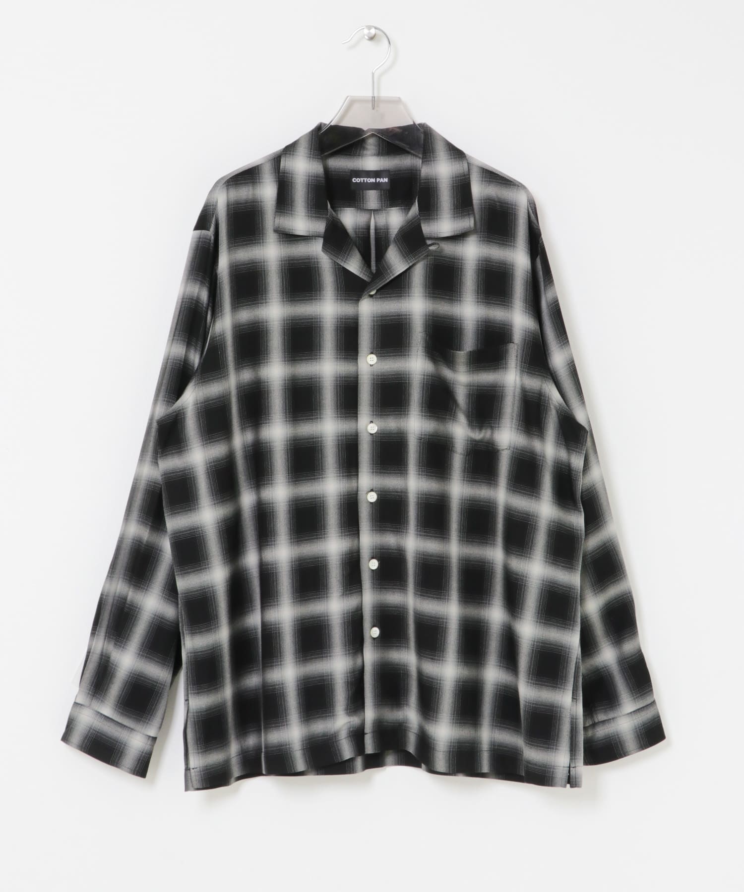 COTTON PAN　SOHOオンブレシャツロングスリーブ BLACK 2