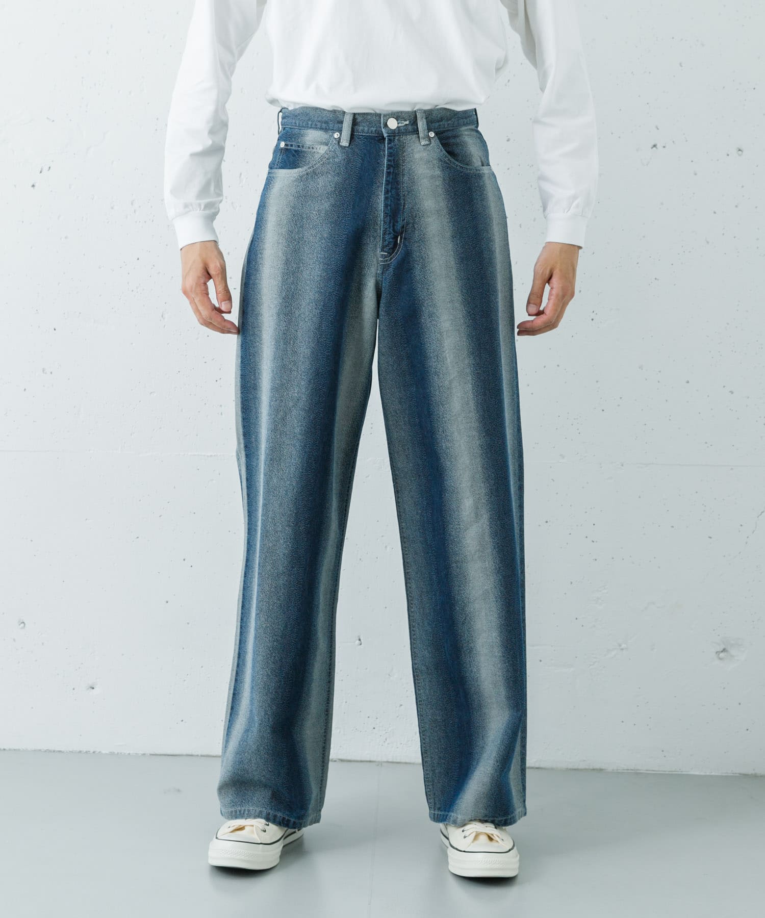 REVERBERATE GRADATION DENIM PANTS(1 SAX BLUE): ボトム｜URBAN