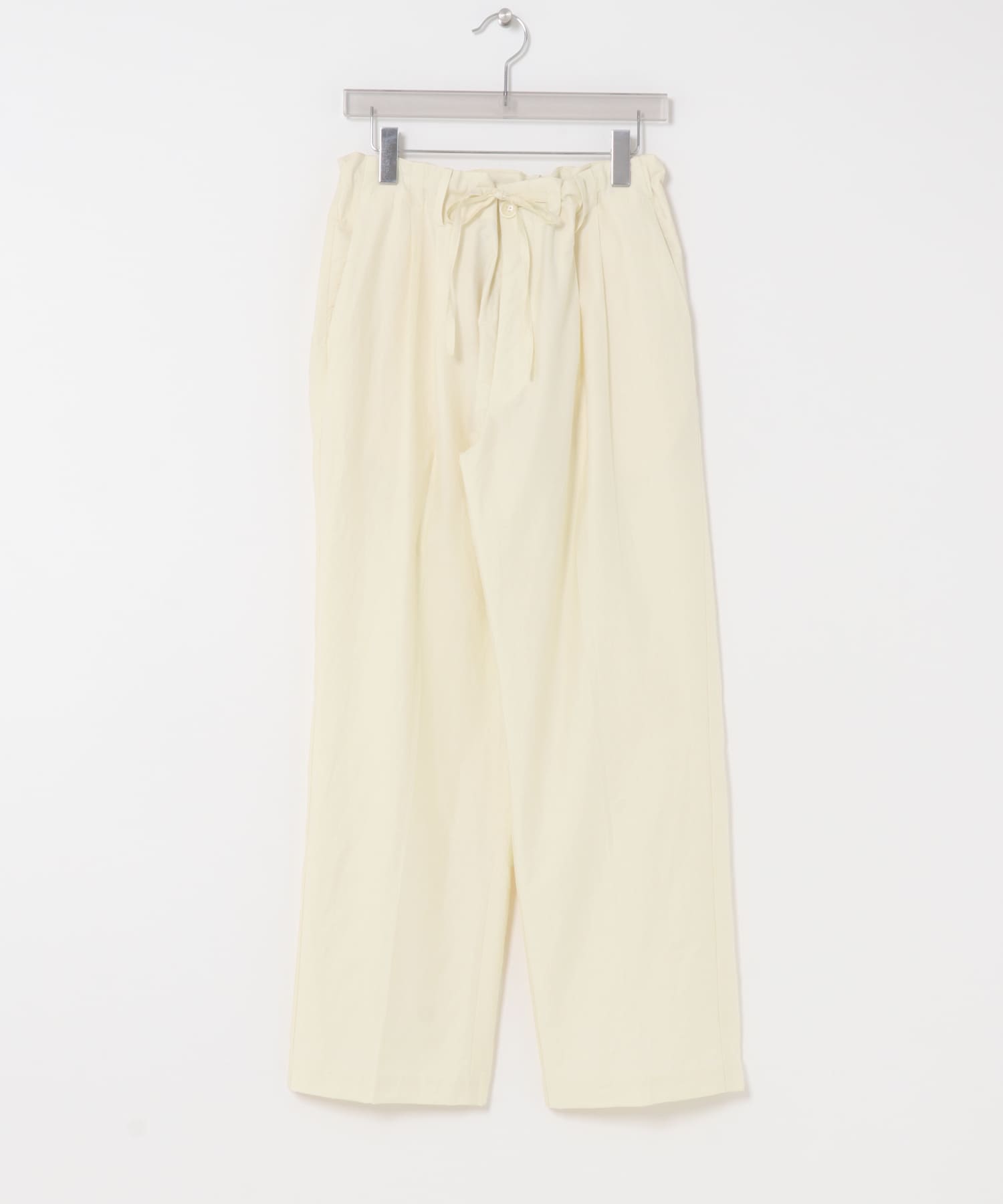 FUJI　COTTON SILK BELTLESS PANTS IVORY 5