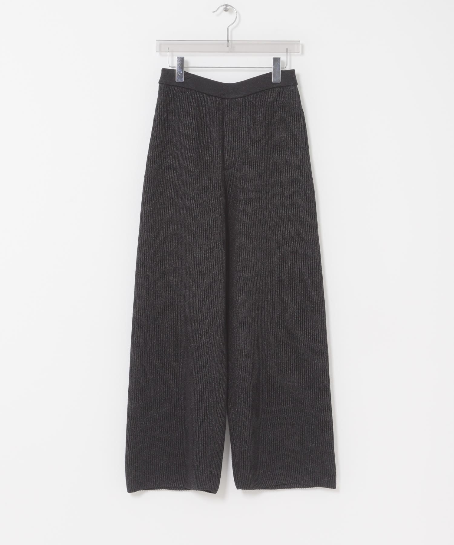 PURLAM　WASHI M-G AZE WD ST PANTS BLACK 2