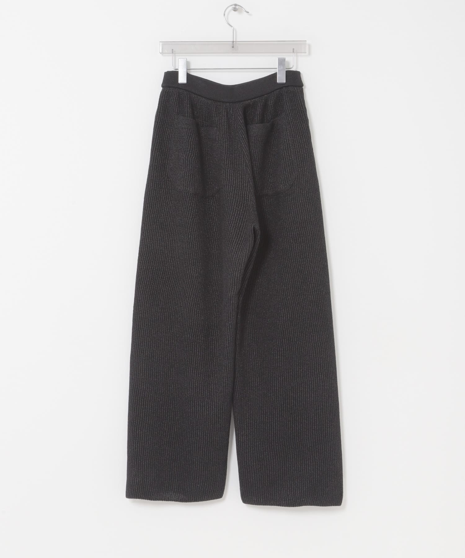 PURLAM　WASHI M-G AZE WD ST PANTS BLACK 2