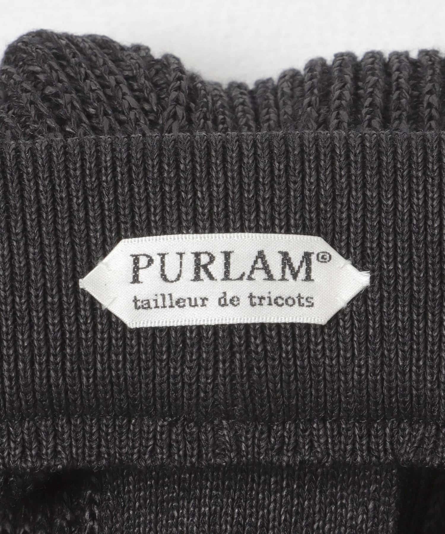 PURLAM　WASHI M-G AZE WD ST PANTS BLACK 2