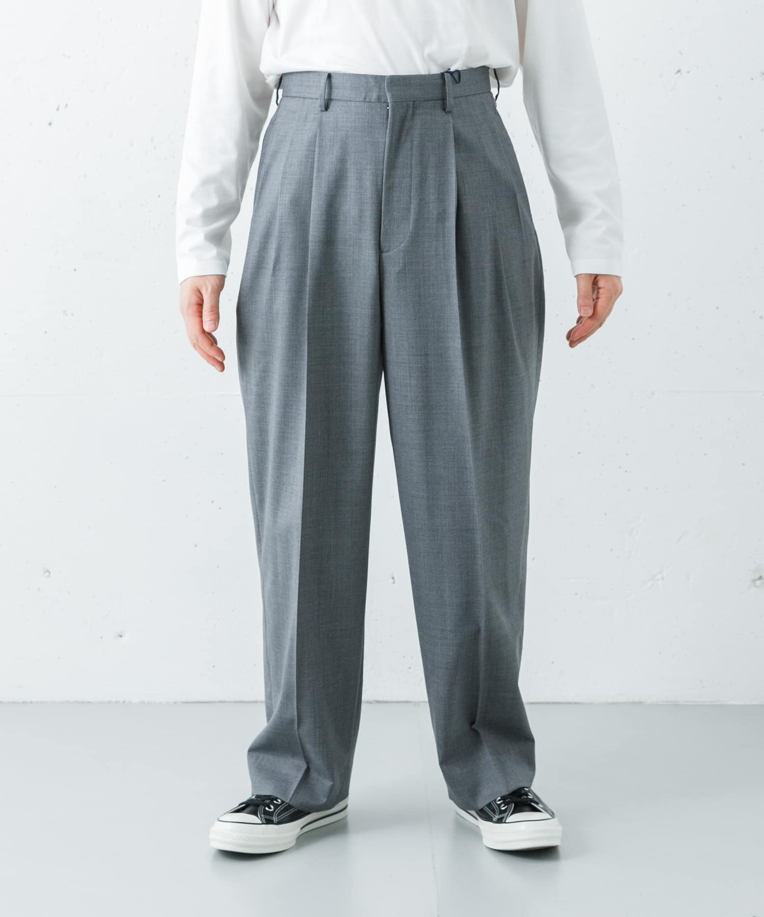 【26SS】YLEVE　S120S CHAMBRAY W 3TACK YLEVE S120S CHAMBRAY W 3TACK(3 020 GREY): ボトム｜URBAN RESEARCH