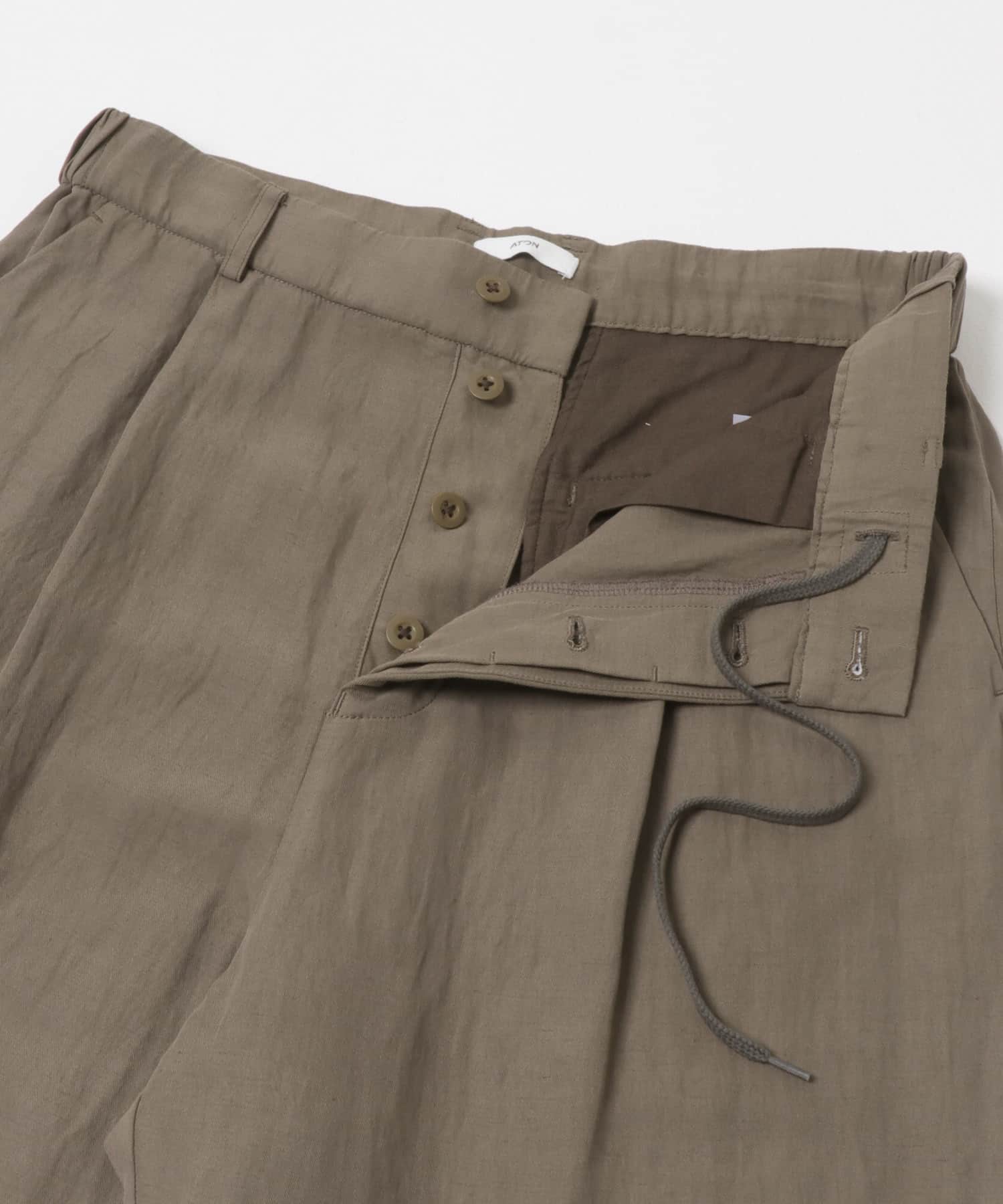 ATON　COTTON LINEN VOILE LOOSE FIT PANTS BEIGE 4