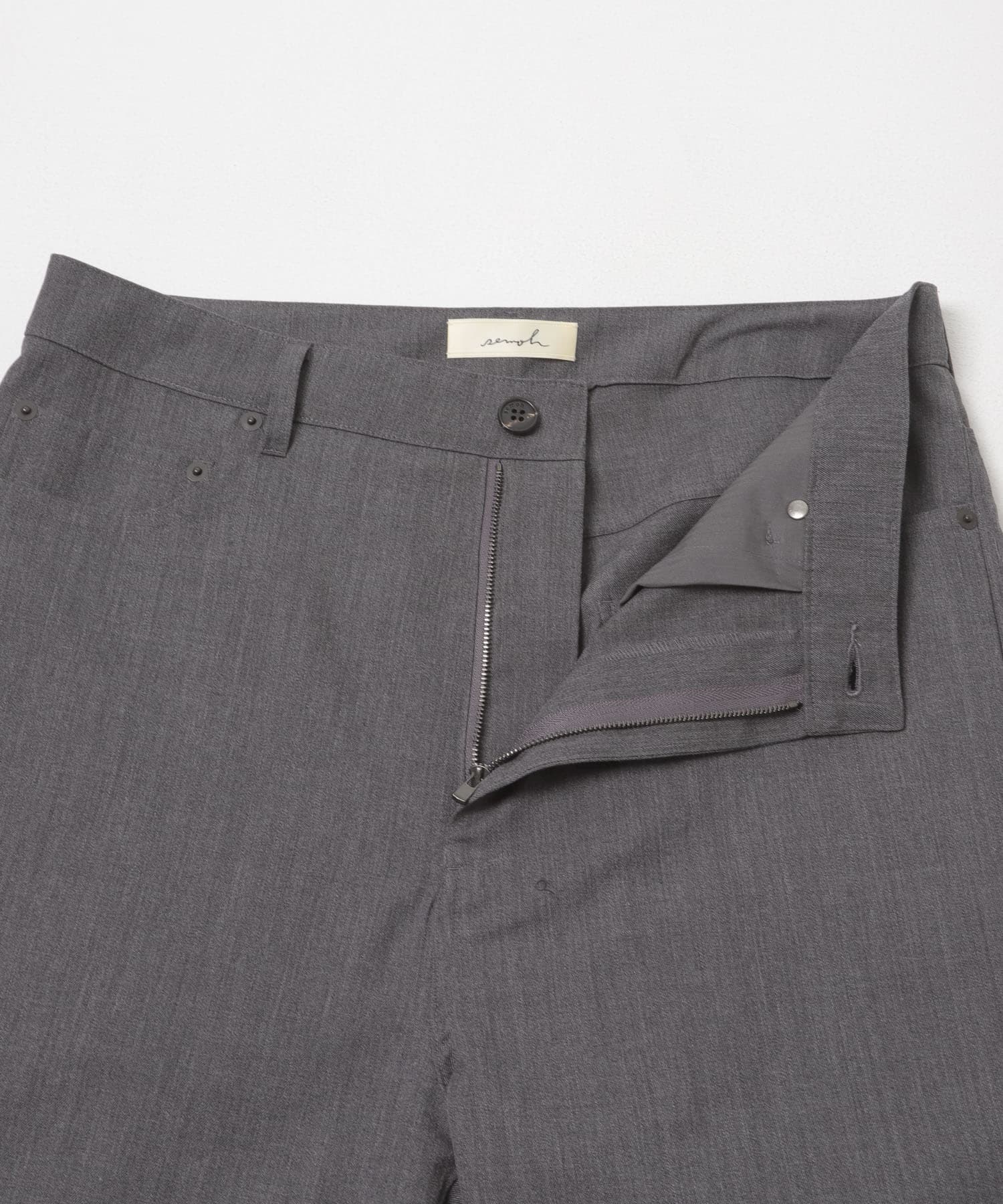 semoh　WOOL FIVE POCKET PANTS GREY 2