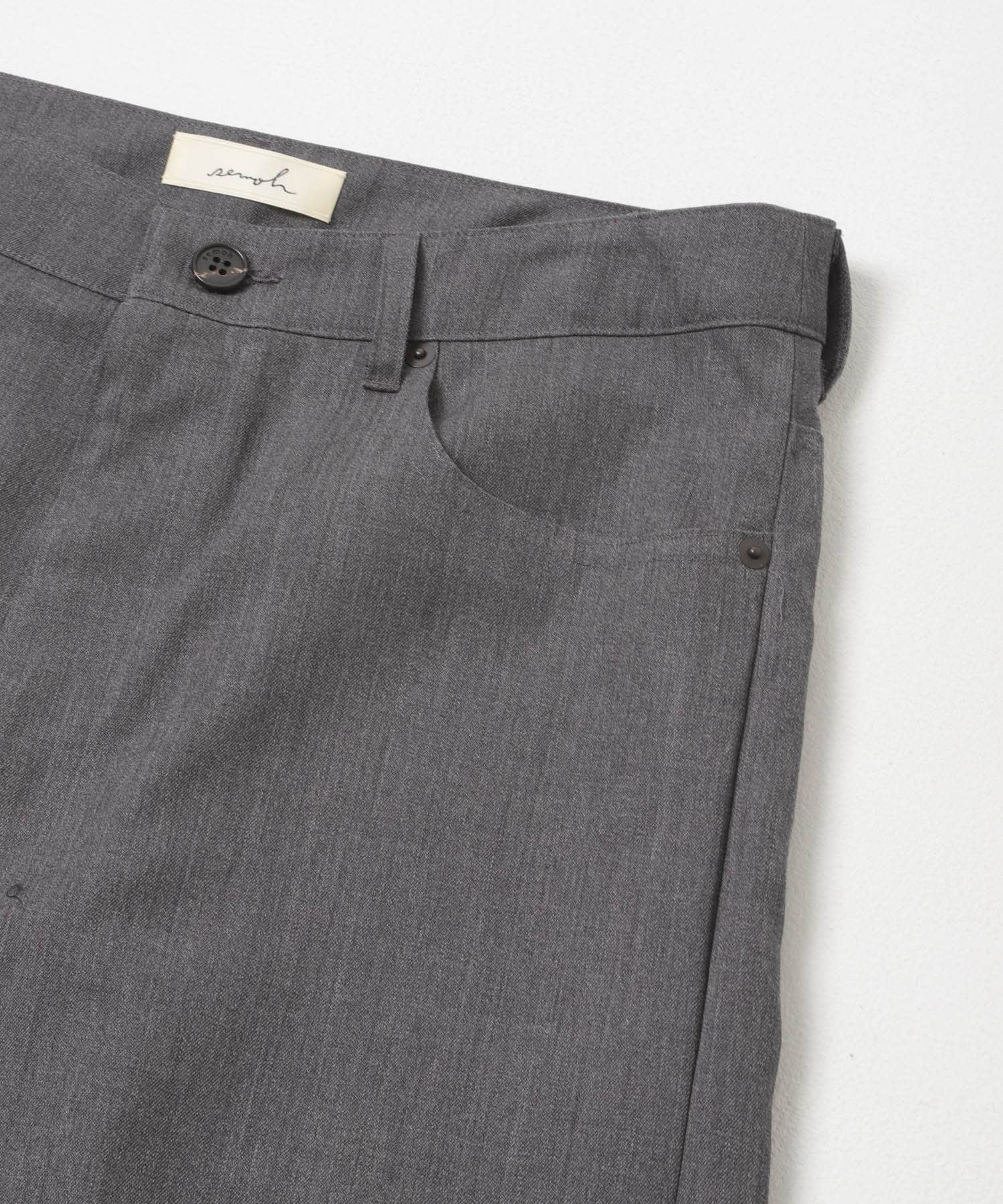 semoh　WOOL FIVE POCKET PANTS GREY 2