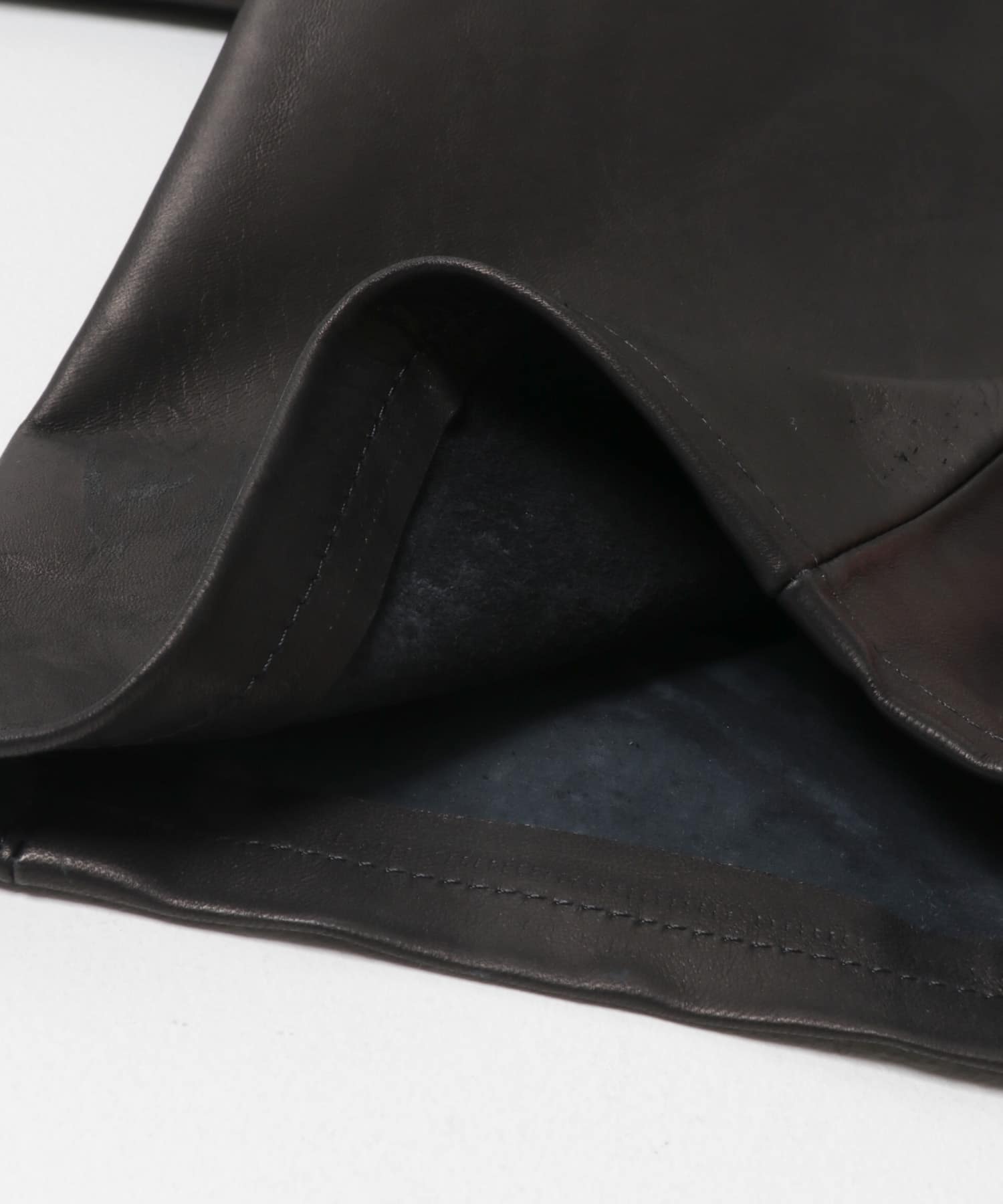 semoh　LEATHER FIVE POCKET PANTS BLACK 2