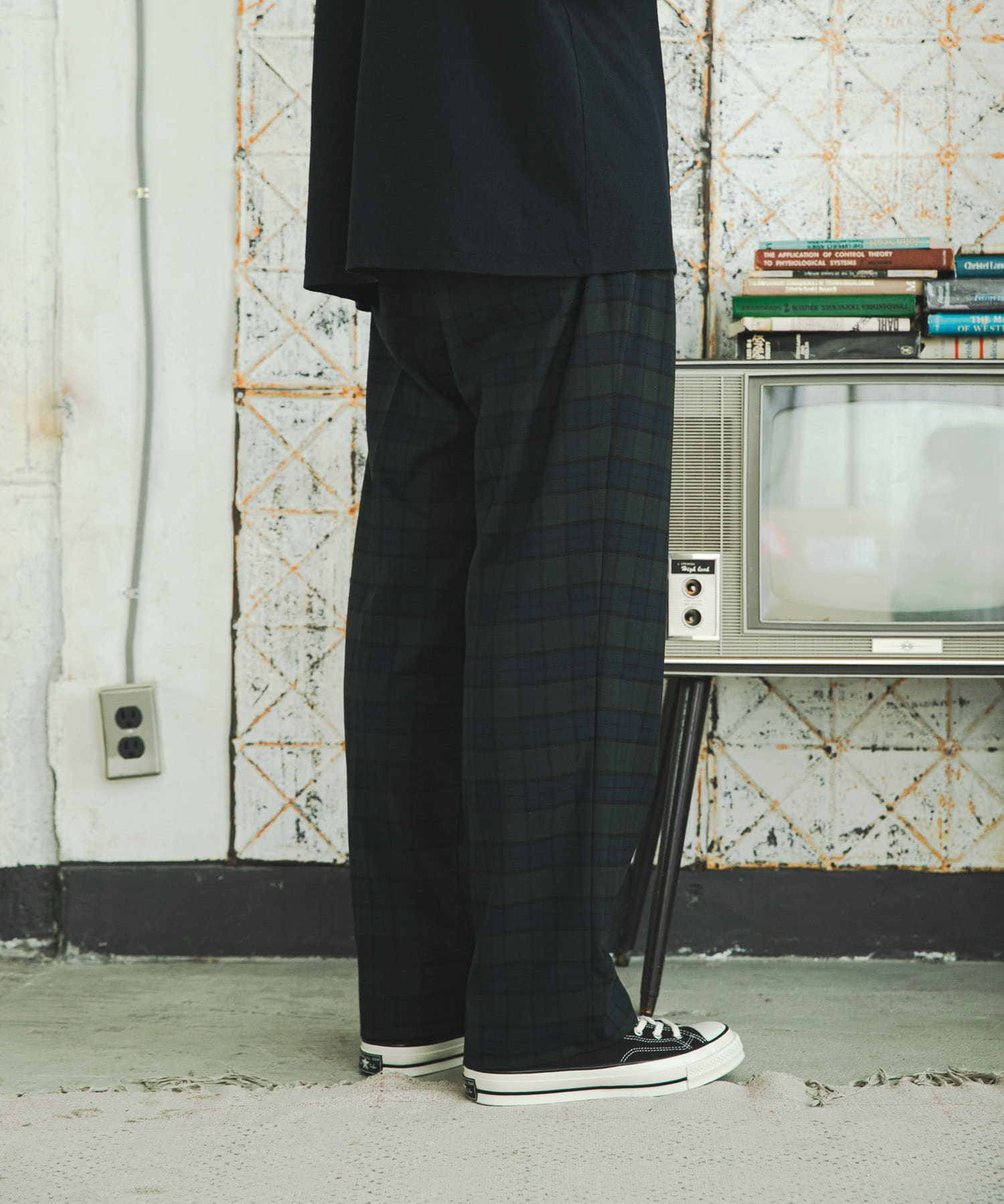 BROOKS BROTHERS EXCLUSIVE TROUSERS 2INTUCK(30 GLENCHECK): ボトム