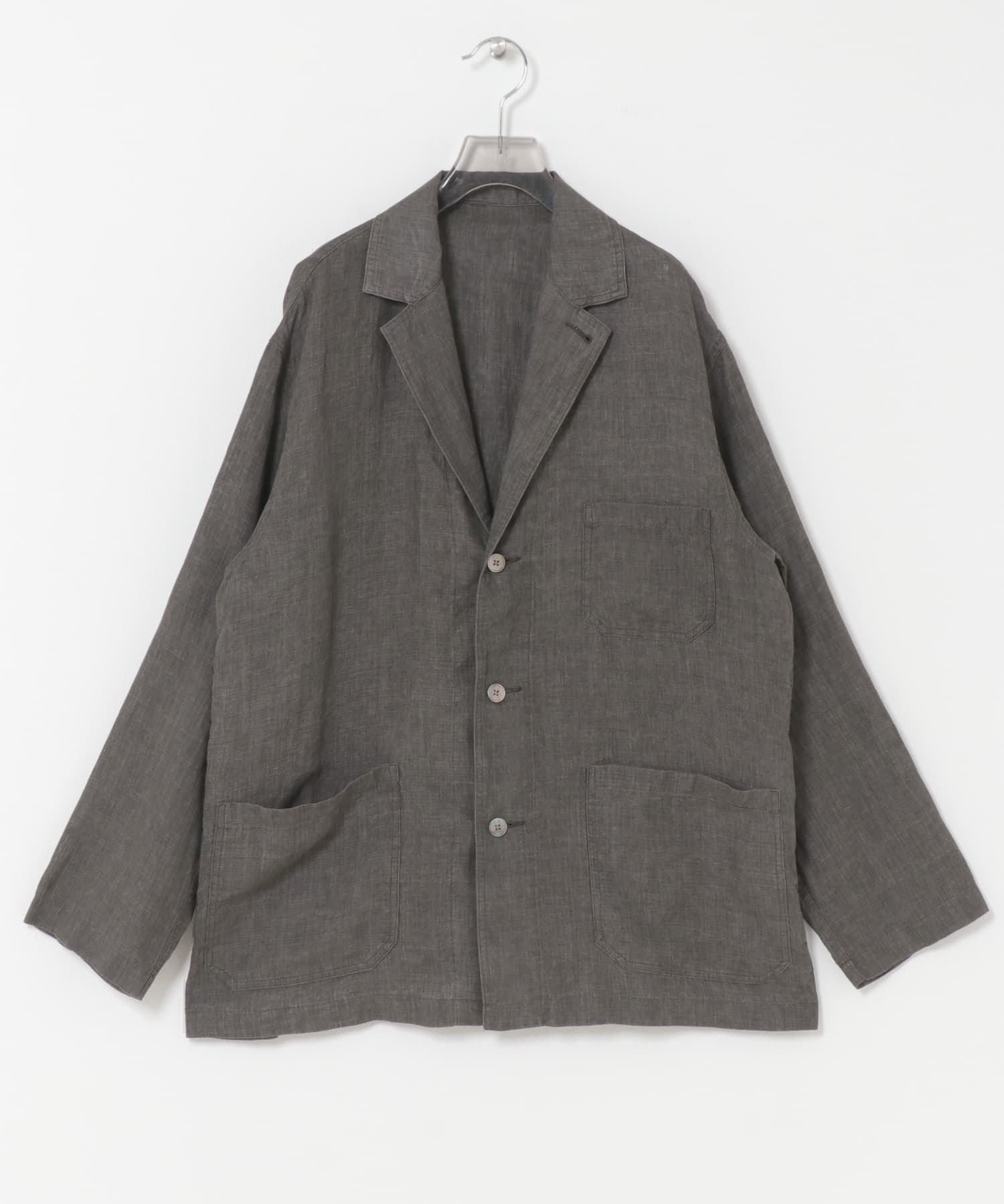 A PRESSE Vintage Silk Linen Open Collar Shirt(2 BLACK): トップス