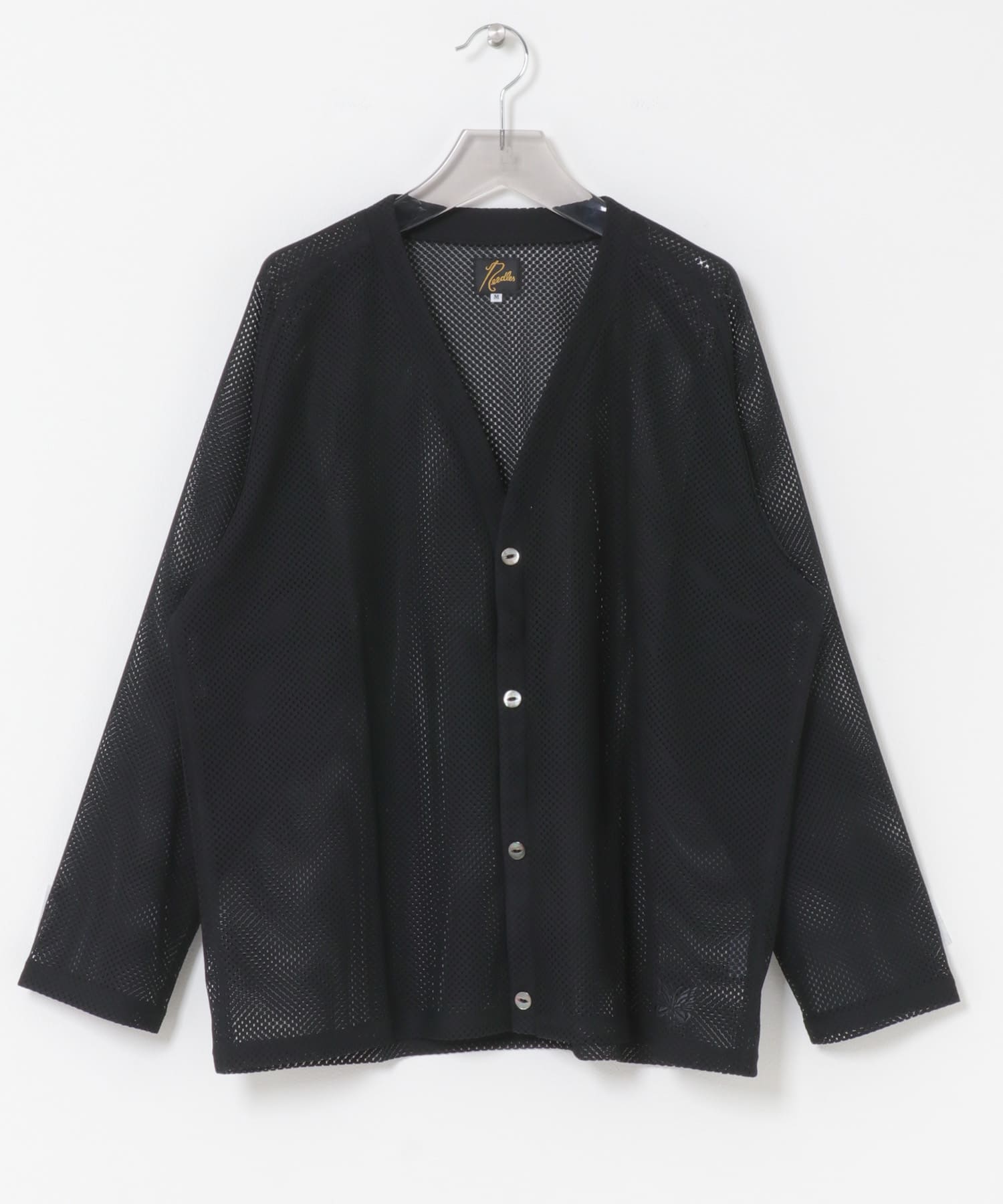Needles　V-NECK LACE CARDIGAN BLACK S