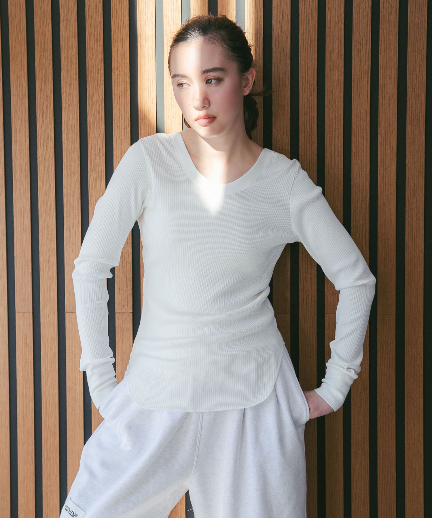 『別注』HAKUJI×URBAN RESEARCH　ORGANIC COTTON LONG-SLEEVE PULLOVER WHITE Free