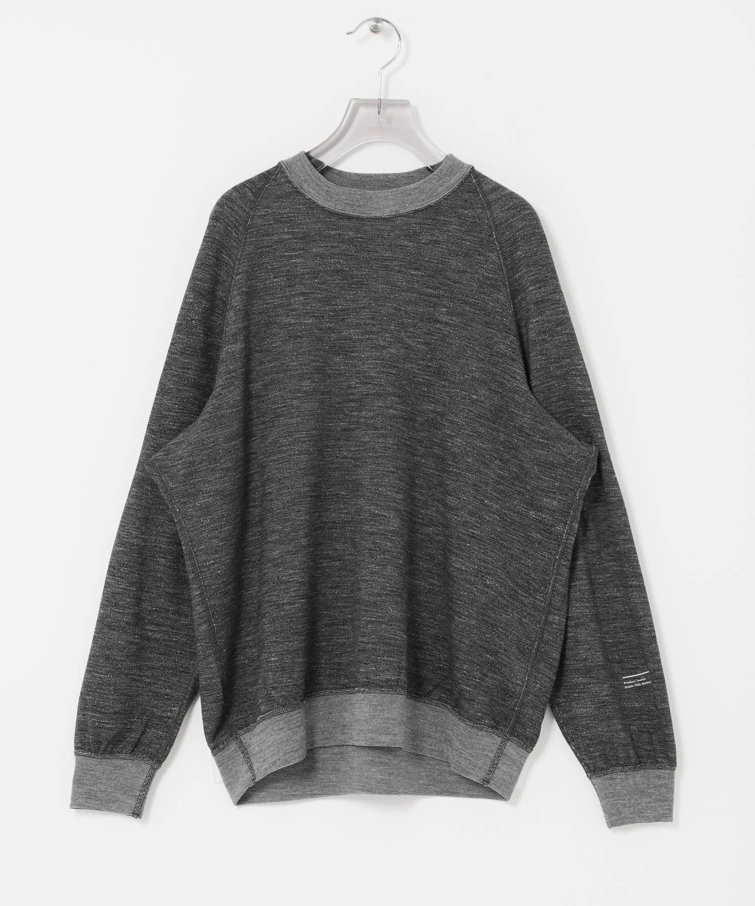 Product Twelve　MELINO WOOL CREW-NECK SWEAT CHARCOAL 1