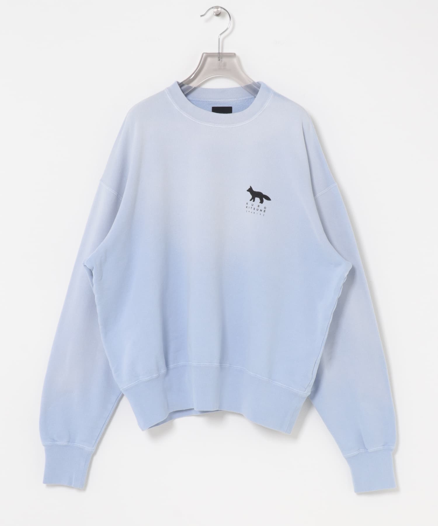 KURO SUNFADED FOX SWEAT SHIRTS(S MID BLUE): トップス｜URBAN