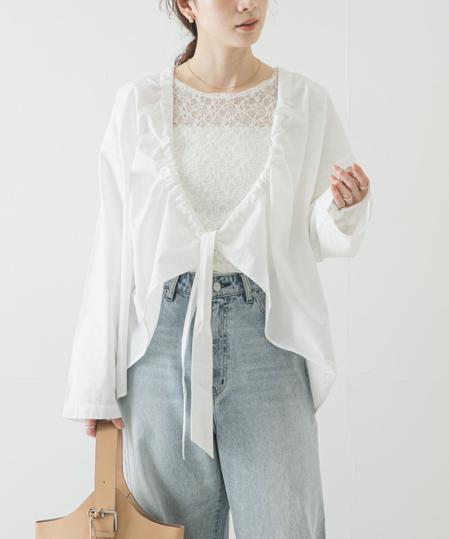 AMOMENTO SCOOP NECK TWO WAY VEST(0 BEIGE): トップス｜URBAN