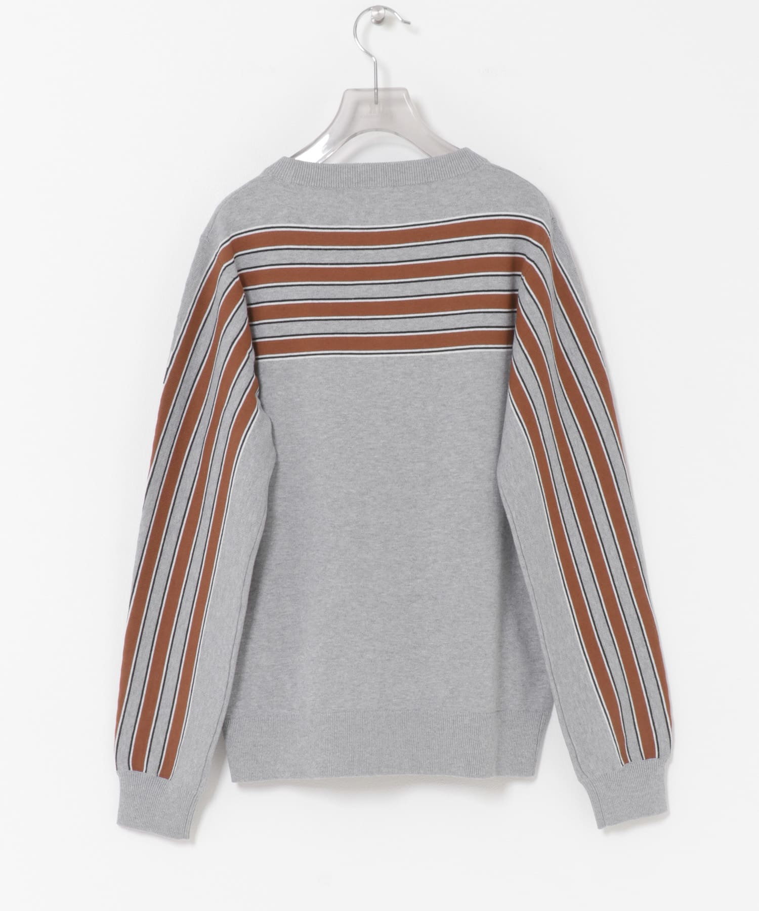 NOMARHYTHM TEXTILE　BORDER SWEATER GRAY 1