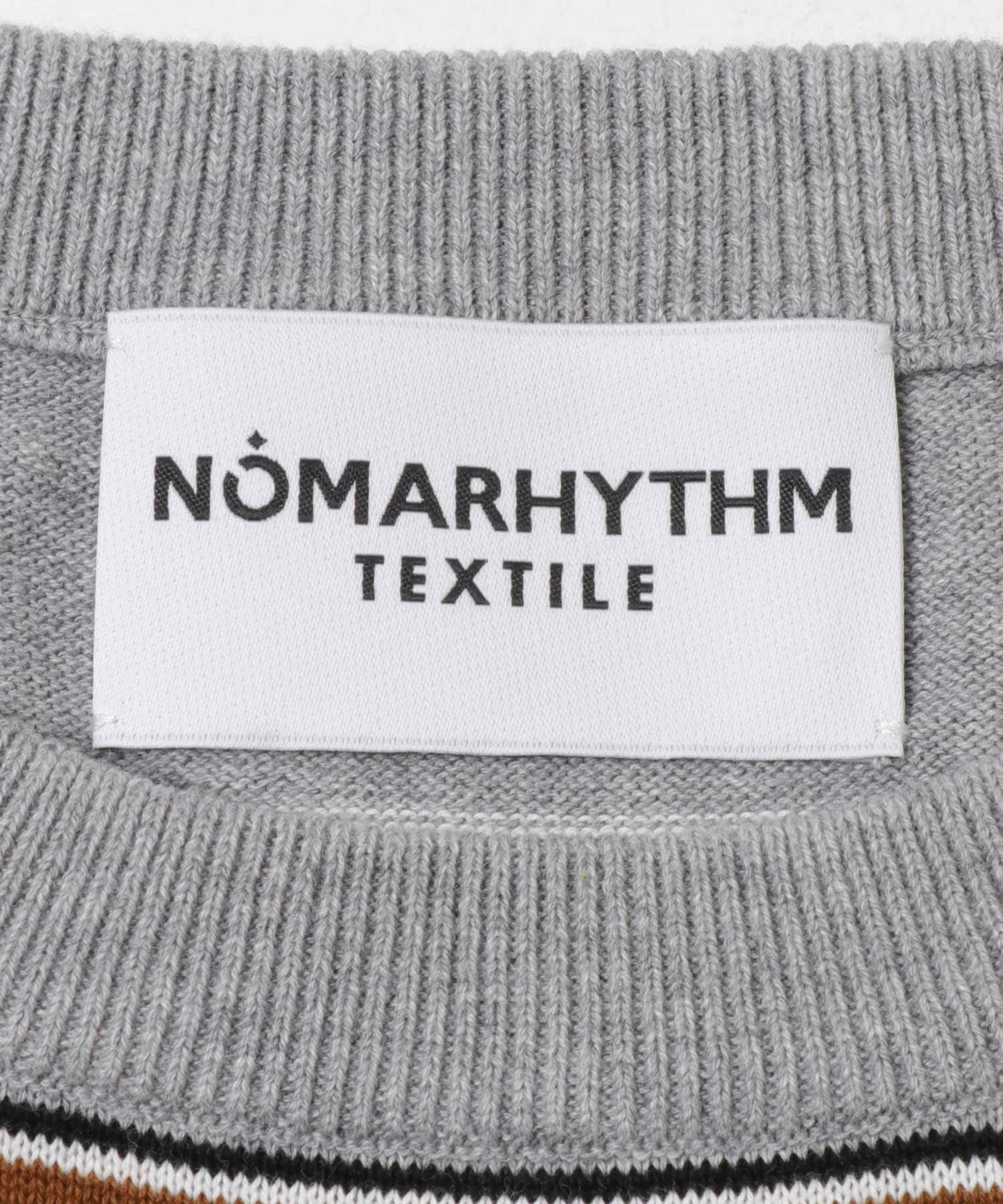 NOMARHYTHM TEXTILE　BORDER SWEATER GRAY 1