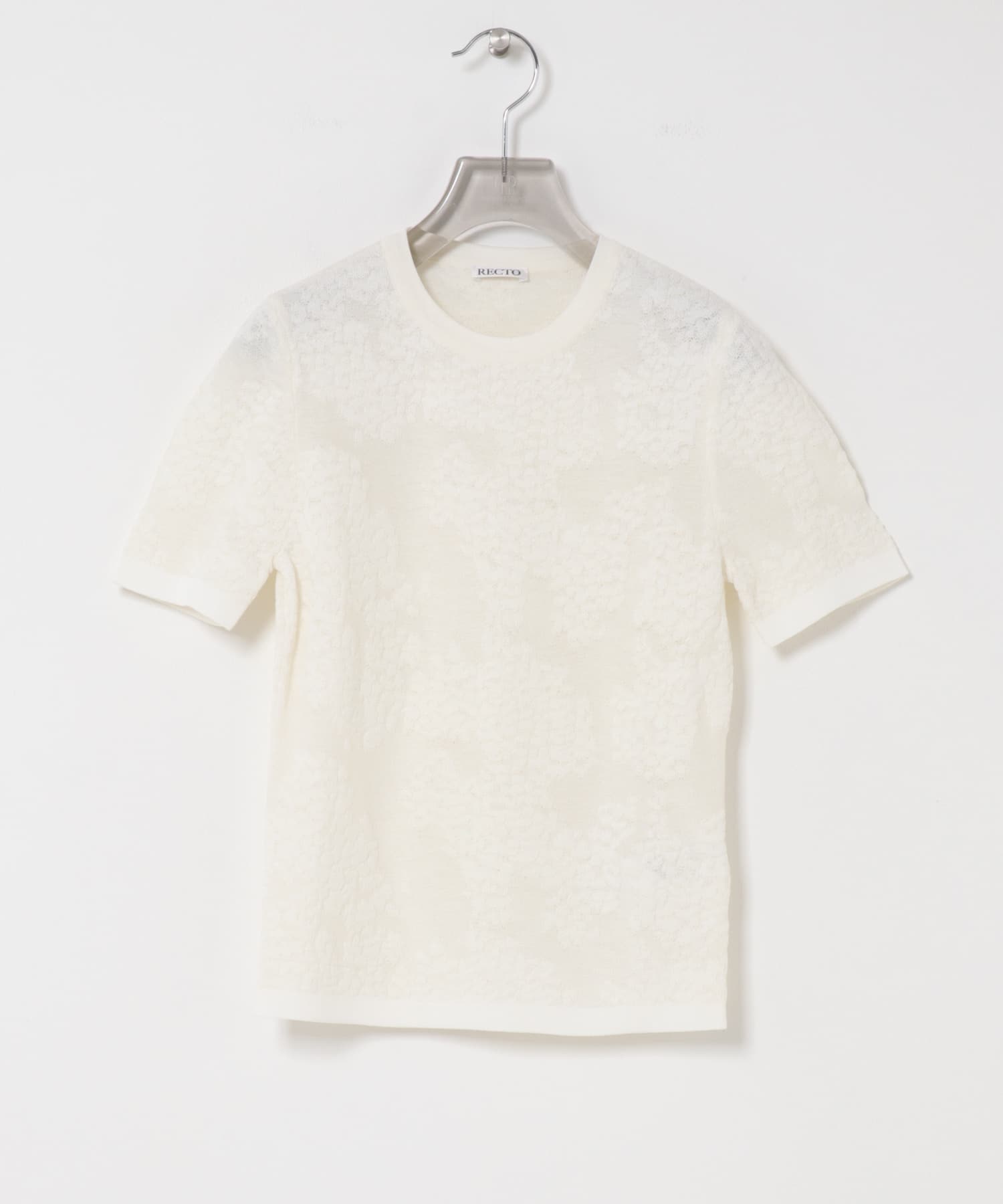 RECTO LACE JACQUARD KNIT TOP(S BEAN IVORY): トップス｜URBAN