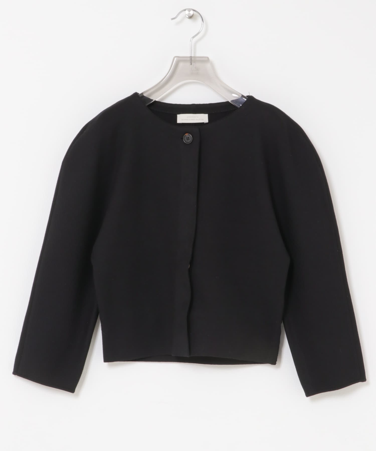 AMOMENTO　CURVED SILHOUETTE CARDIGAN BLACK 0