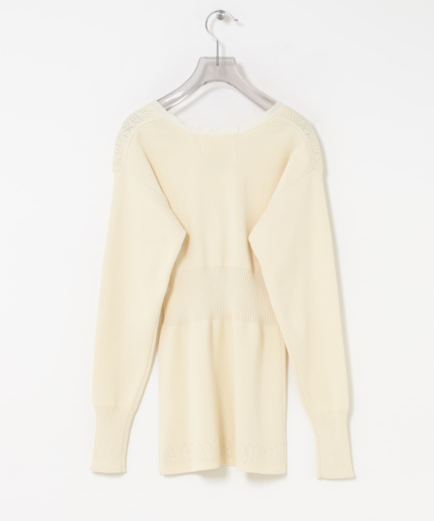 crinkle crinkle crinkle　GEOMETRIC JACQUARD KNIT IVORY Free