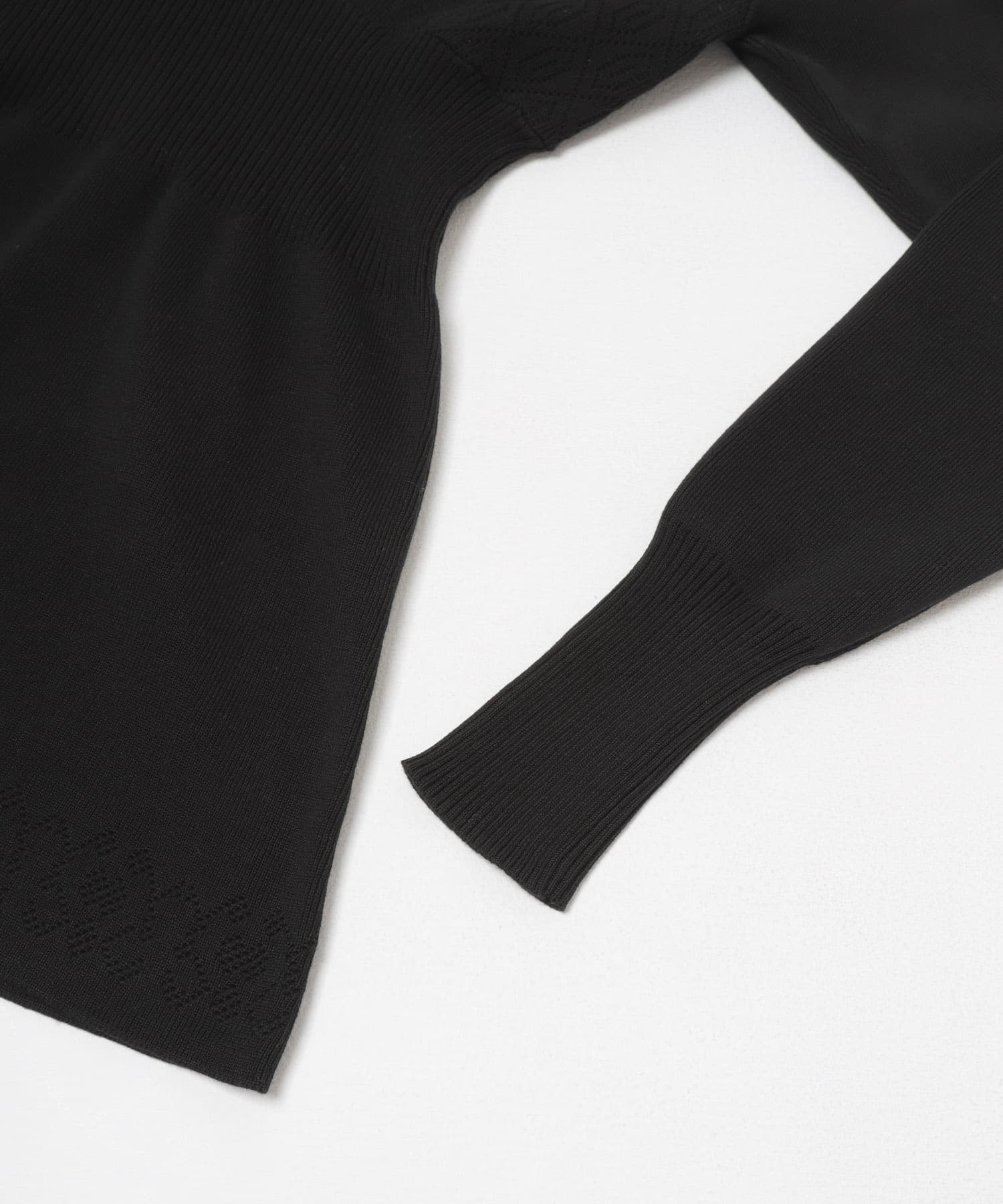 crinkle crinkle crinkle　GEOMETRIC JACQUARD KNIT BLACK Free