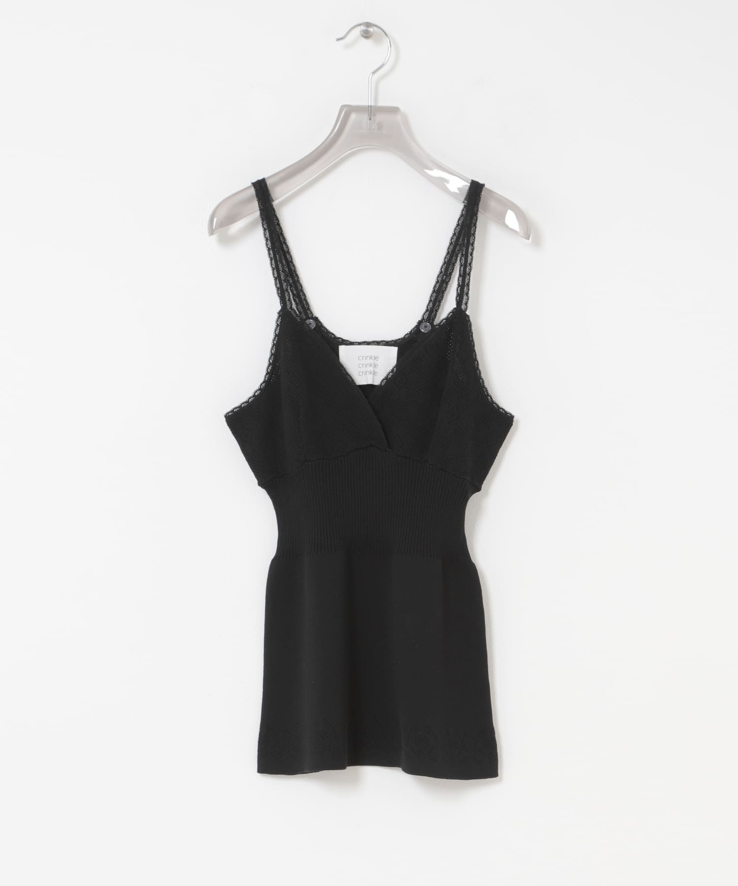 crinkle crinkle crinkle FLOWER JACQUARD KNIT CAMI(Free IVORY
