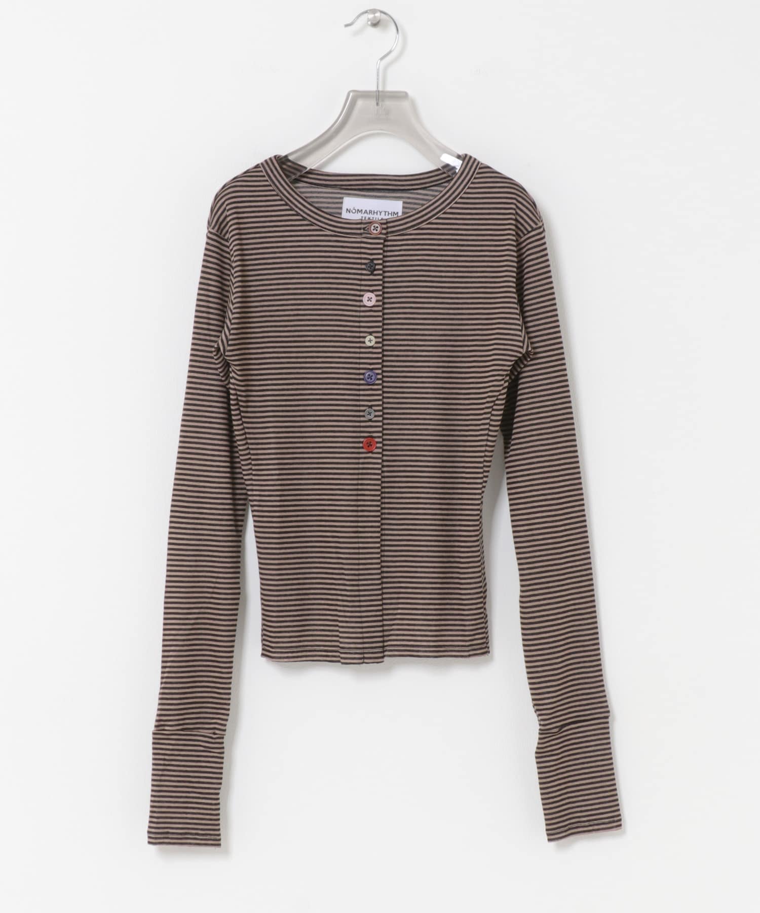NOMARHYTHM TEXTILE　MULTI BUTTON RIB CARDIGAN