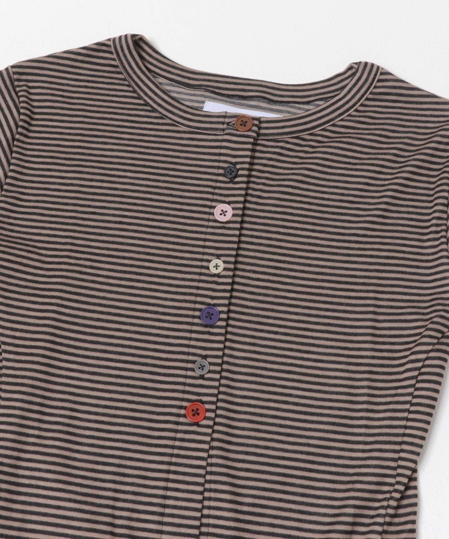 NOMARHYTHM TEXTILE　MULTI BUTTON RIB CARDIGAN BROWN 2