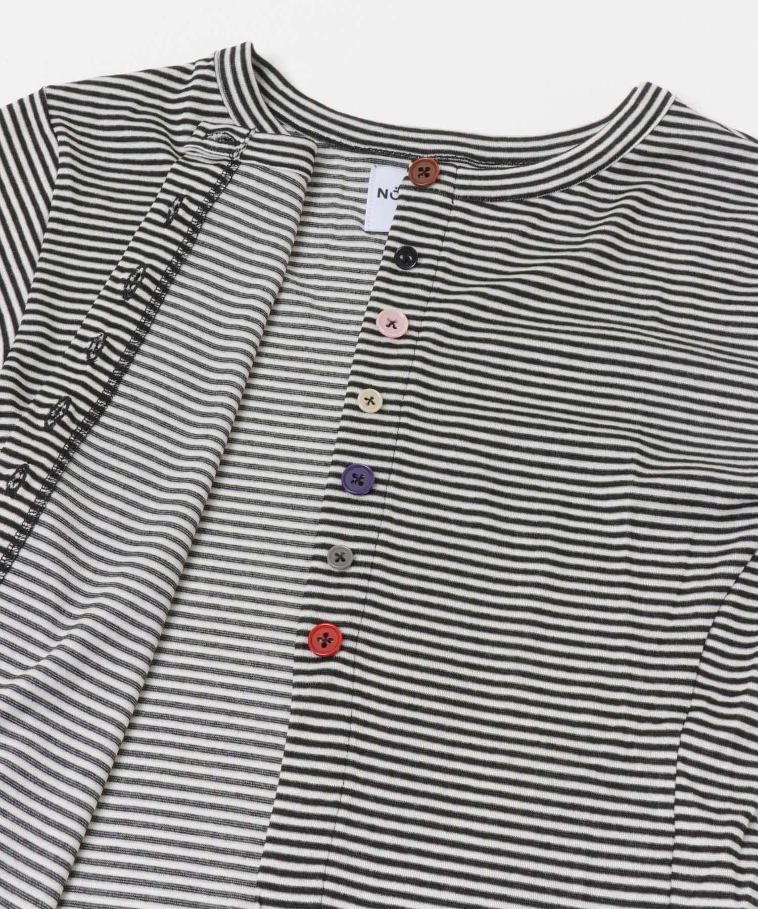 NOMARHYTHM TEXTILE　MULTI BUTTON RIB CARDIGAN BLACK 2