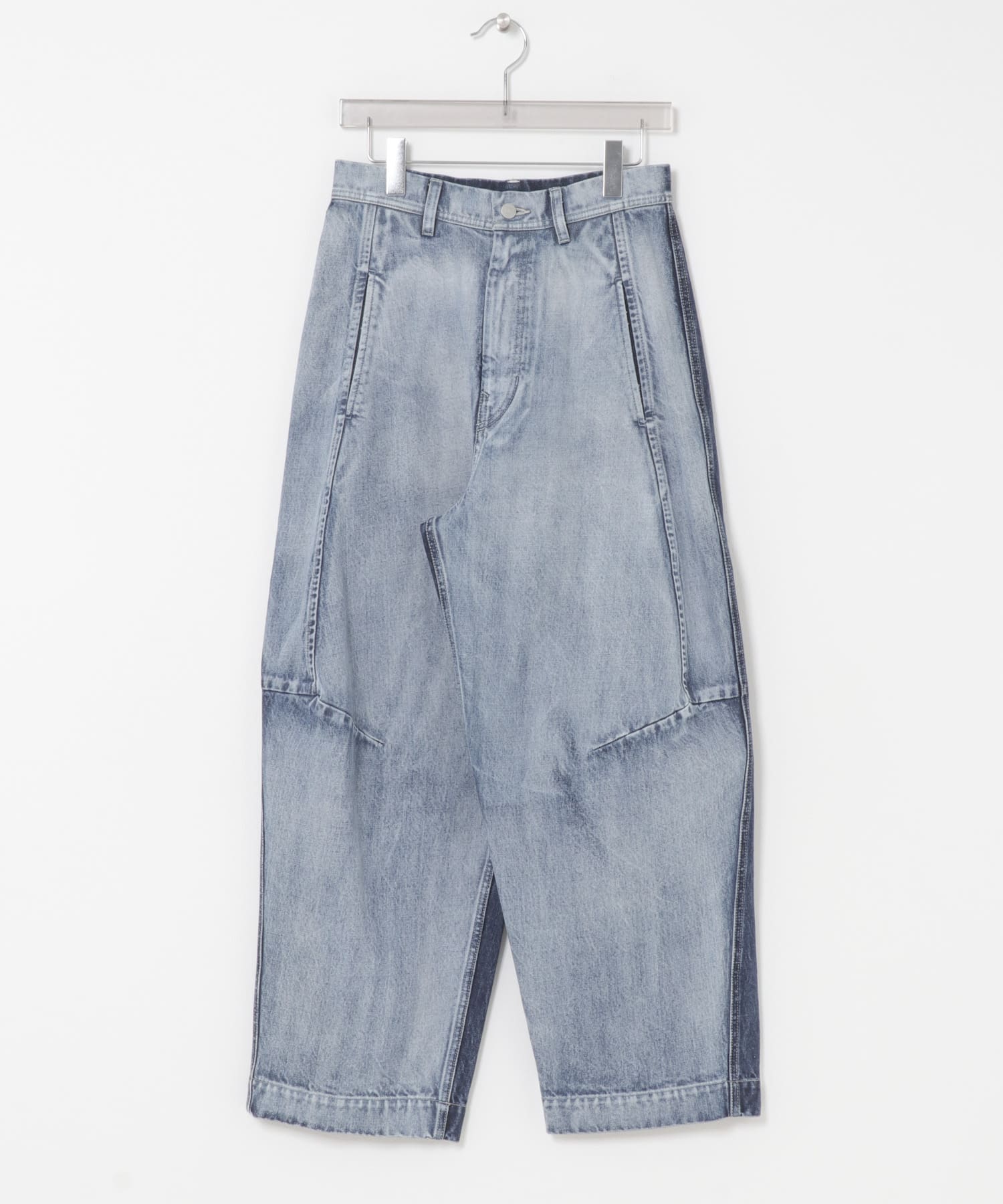 Nomat　TWO-TONE DENIM CURVED PANTS SAX BLUE 1