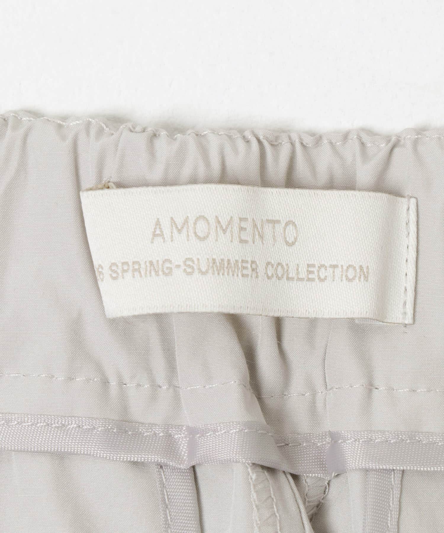 AMOMENTO　THREE TUCK BANDING PANTS GREY 0