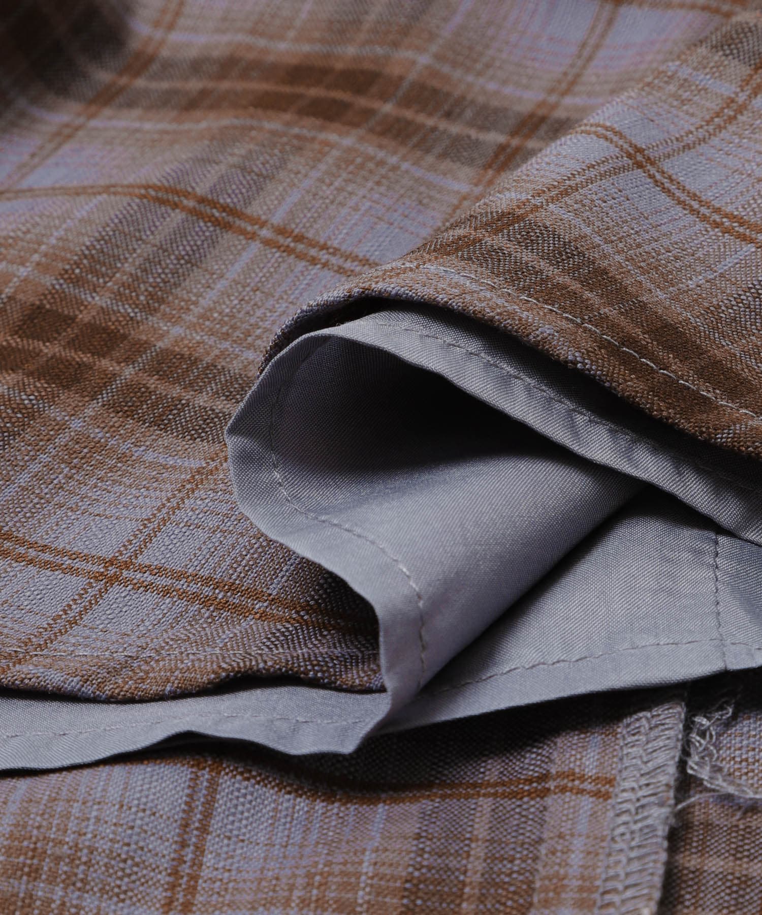 Studio Doe　ASYMMETRICAL PLAID SKIRT BLUE BROWN S