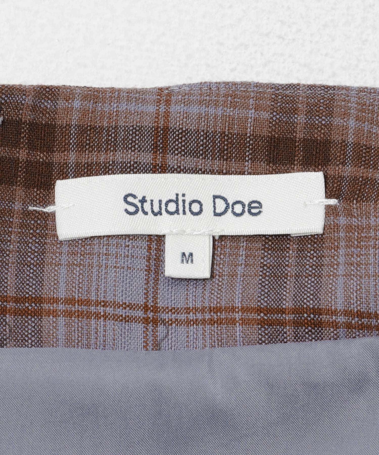 Studio Doe　ASYMMETRICAL PLAID SKIRT BLUE BROWN S