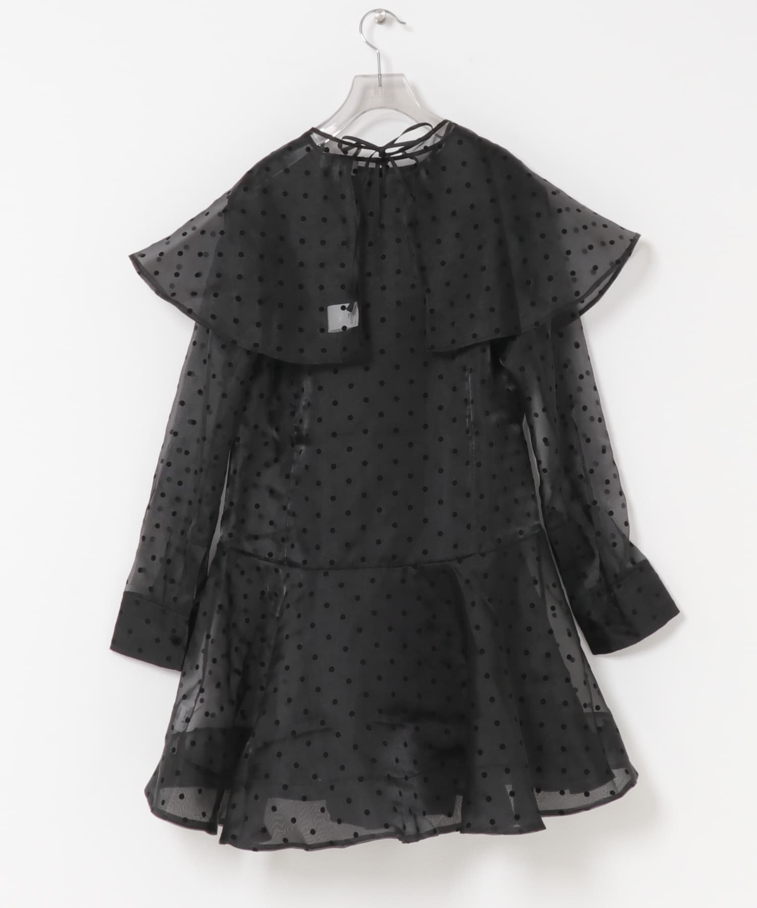 GANNI　FLOCKED ORGANZA DRESS BLACK 36