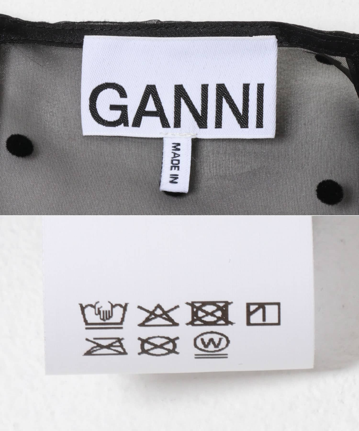 GANNI　FLOCKED ORGANZA DRESS BLACK 36