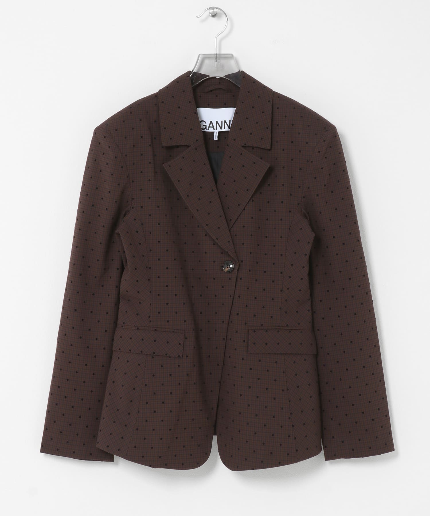 GANNI　FLOCKCHECK SUITING BLAZER