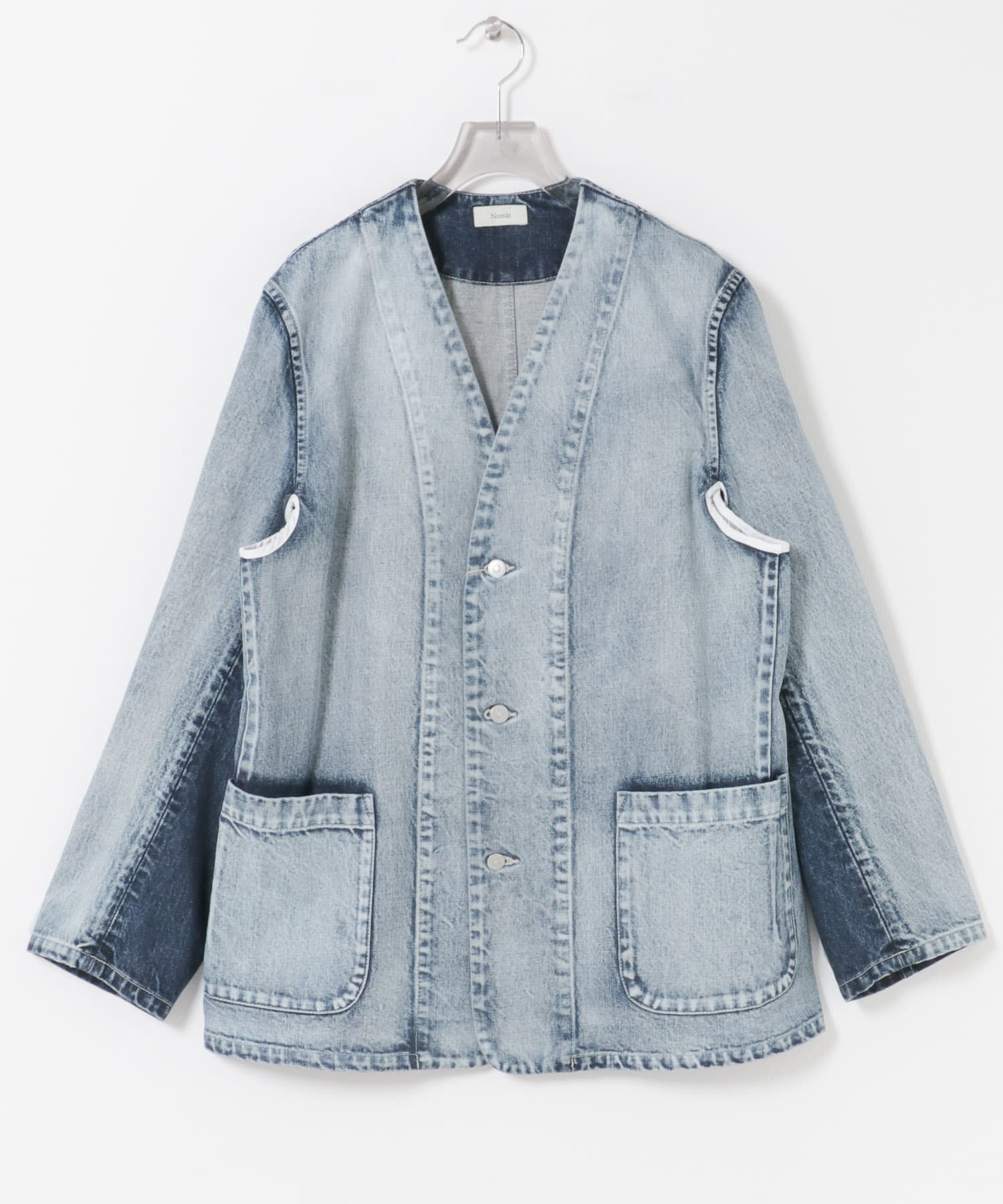 Nomat TWO-TONE DENIM PIPING JACKET(2 SAX BLUE): アウター｜URBAN