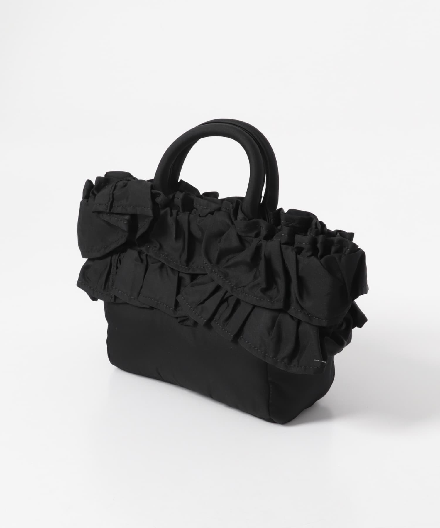 GANNI　MINI SHOPPER RUFFLE BLACK -