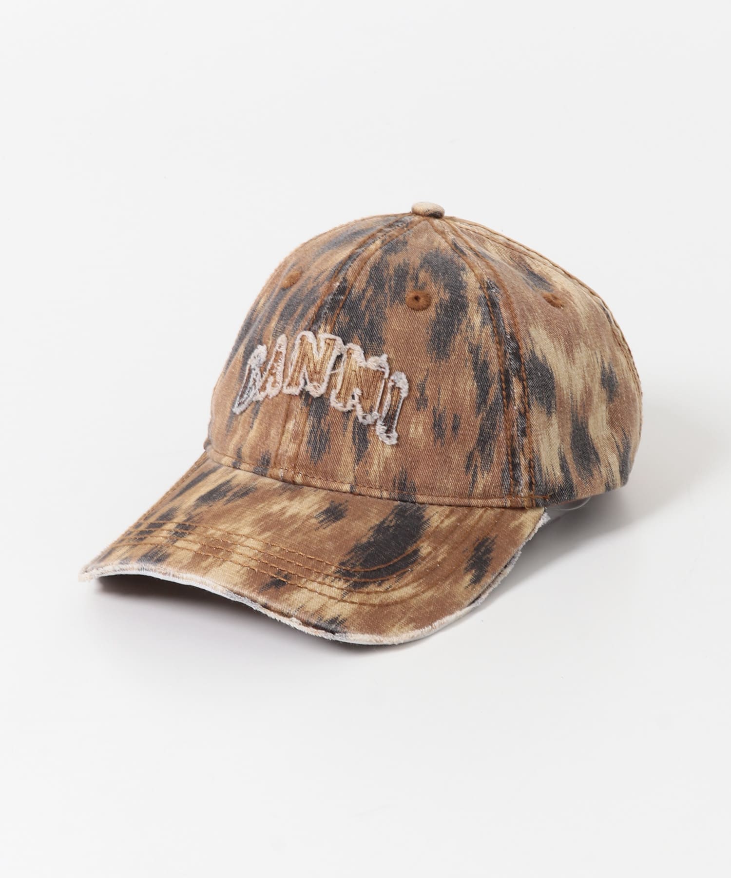 GANNI　PRINT CANVAS CAP ARGAN OIL -