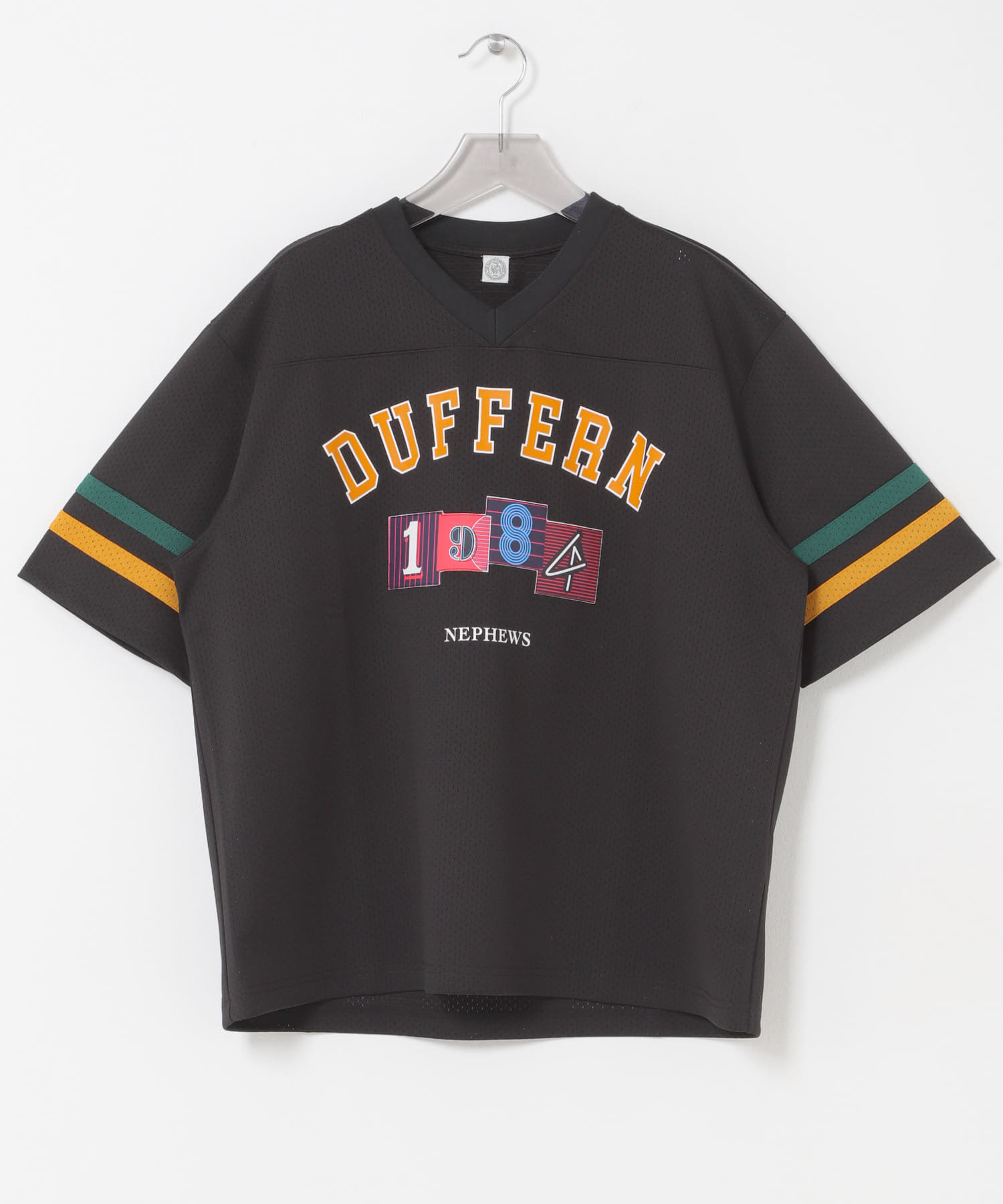 The DUFFER N NEPHEWS MESH FOOTBALL T-SHIRTS(M WHITE): トップス