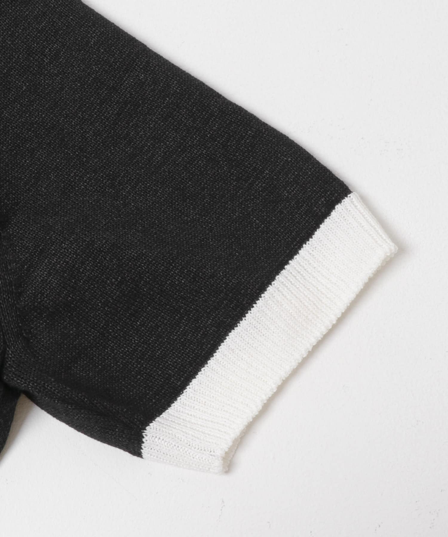 PURLAM　WASHI M-G TENJIKU CREW-NECK SHORT-SLEEVE BK×WHITE 2